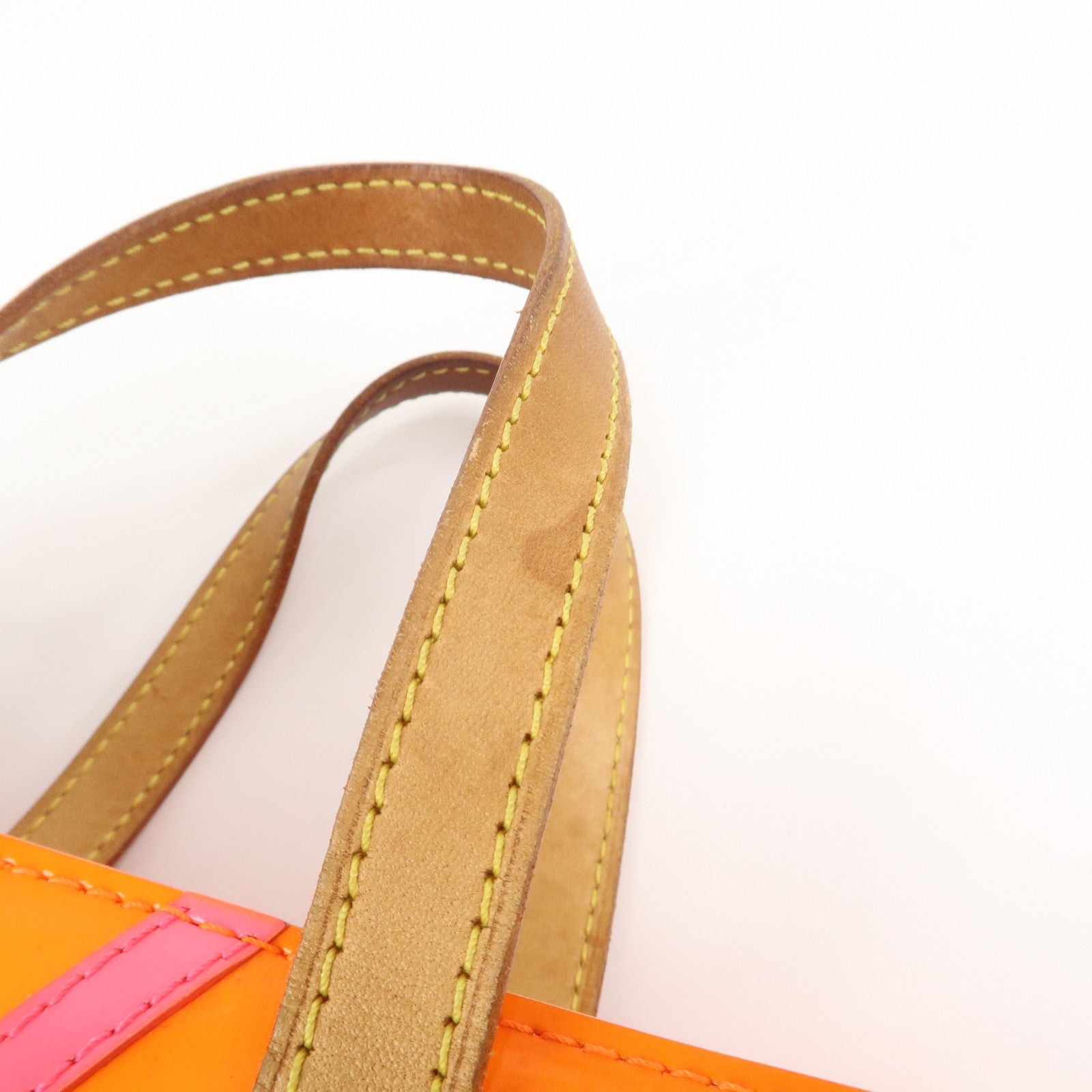 Louis Vuitton Monogram Vernis Leather Lead PM Hand Bag Orange