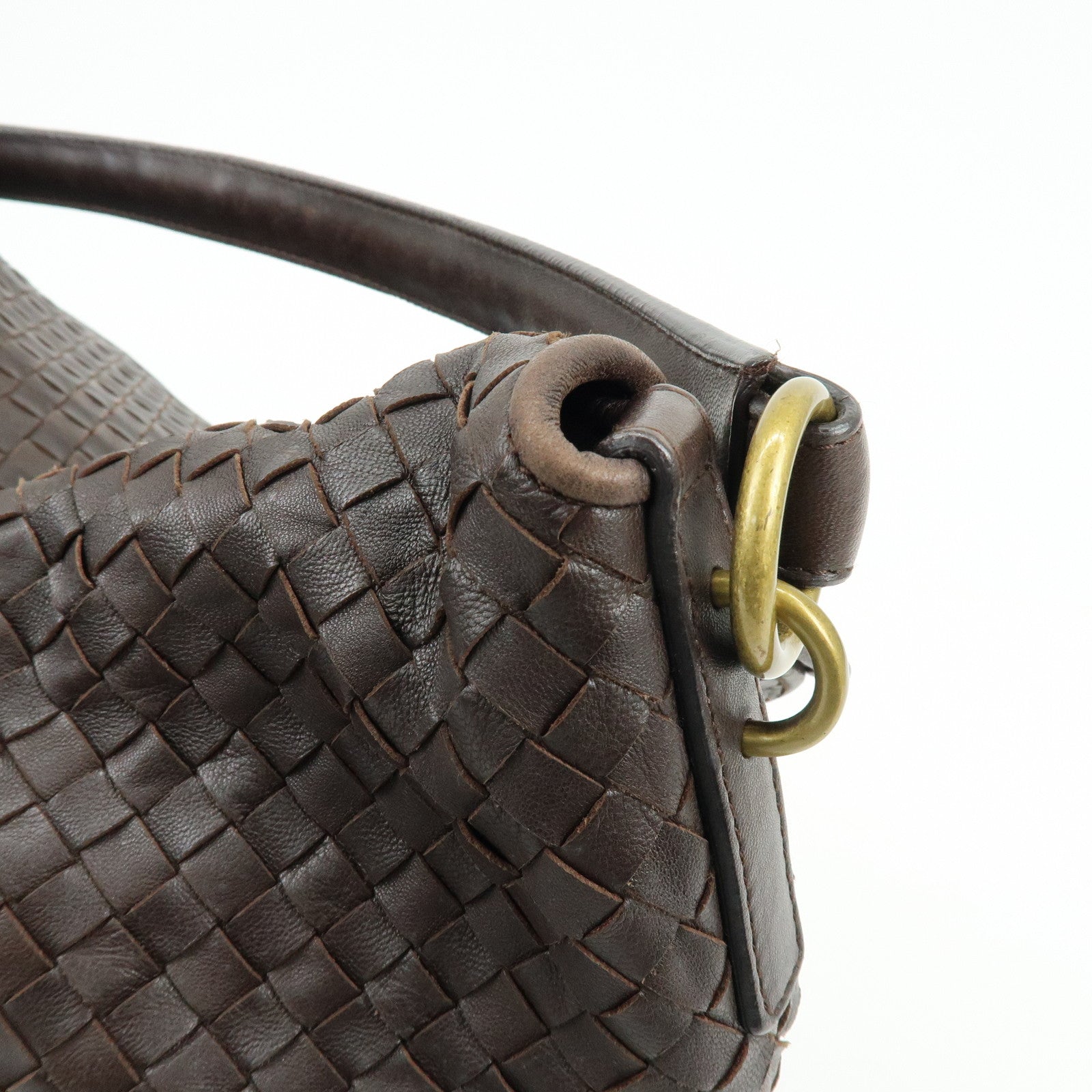 BOTTEGA VENETA Intrecciato Leather Shoulder Bag Brown 174741