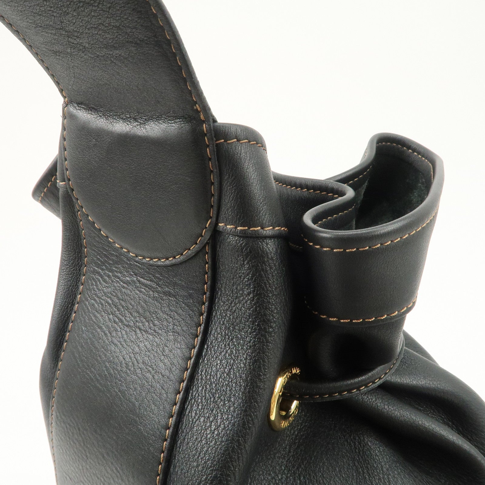 LOEWE Anton Leather Shoulder Bag Cross Body Bag Black Used