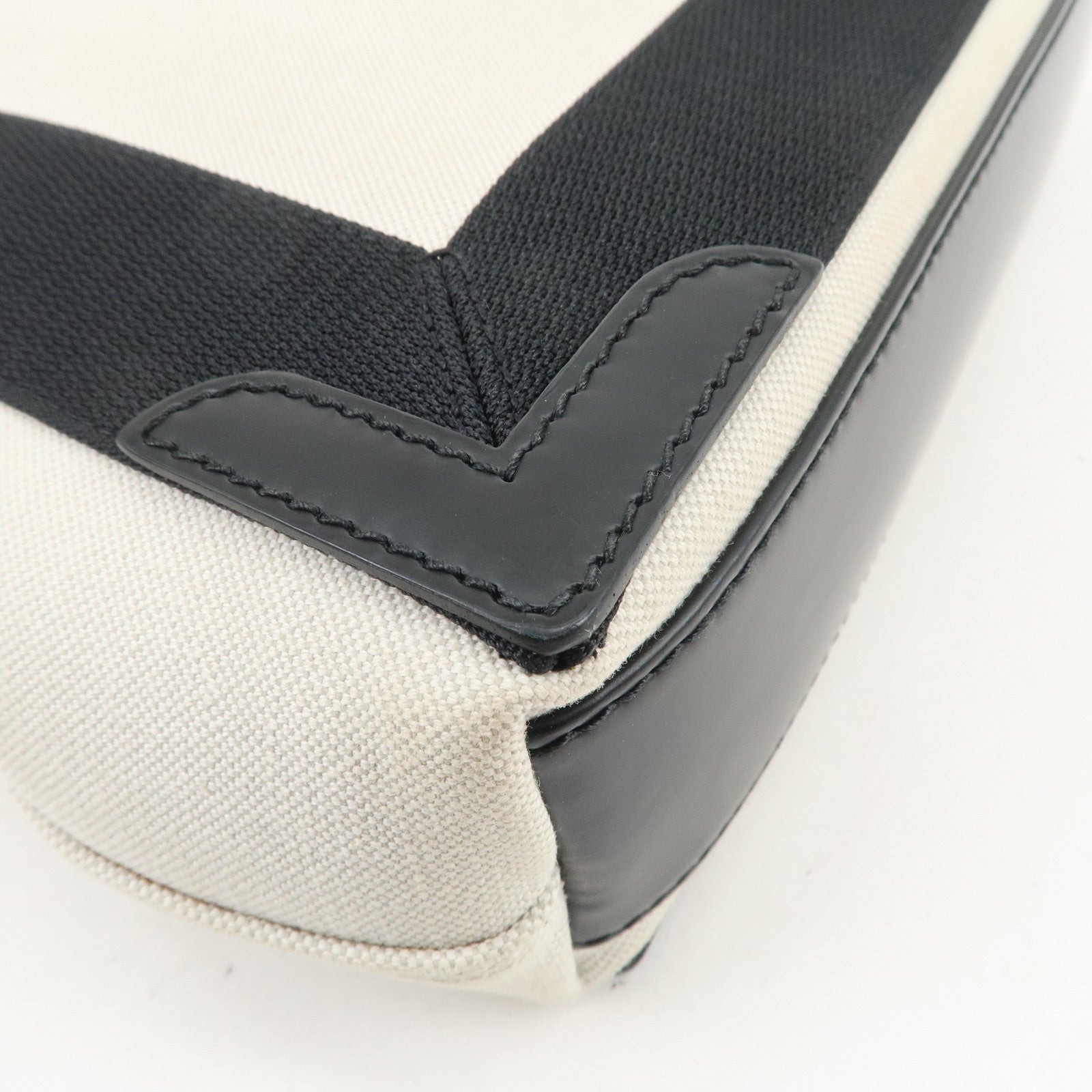 BALENCIAGA Navy Cabas XS Canvas Calf Skin 2Way Hand Bag 390346