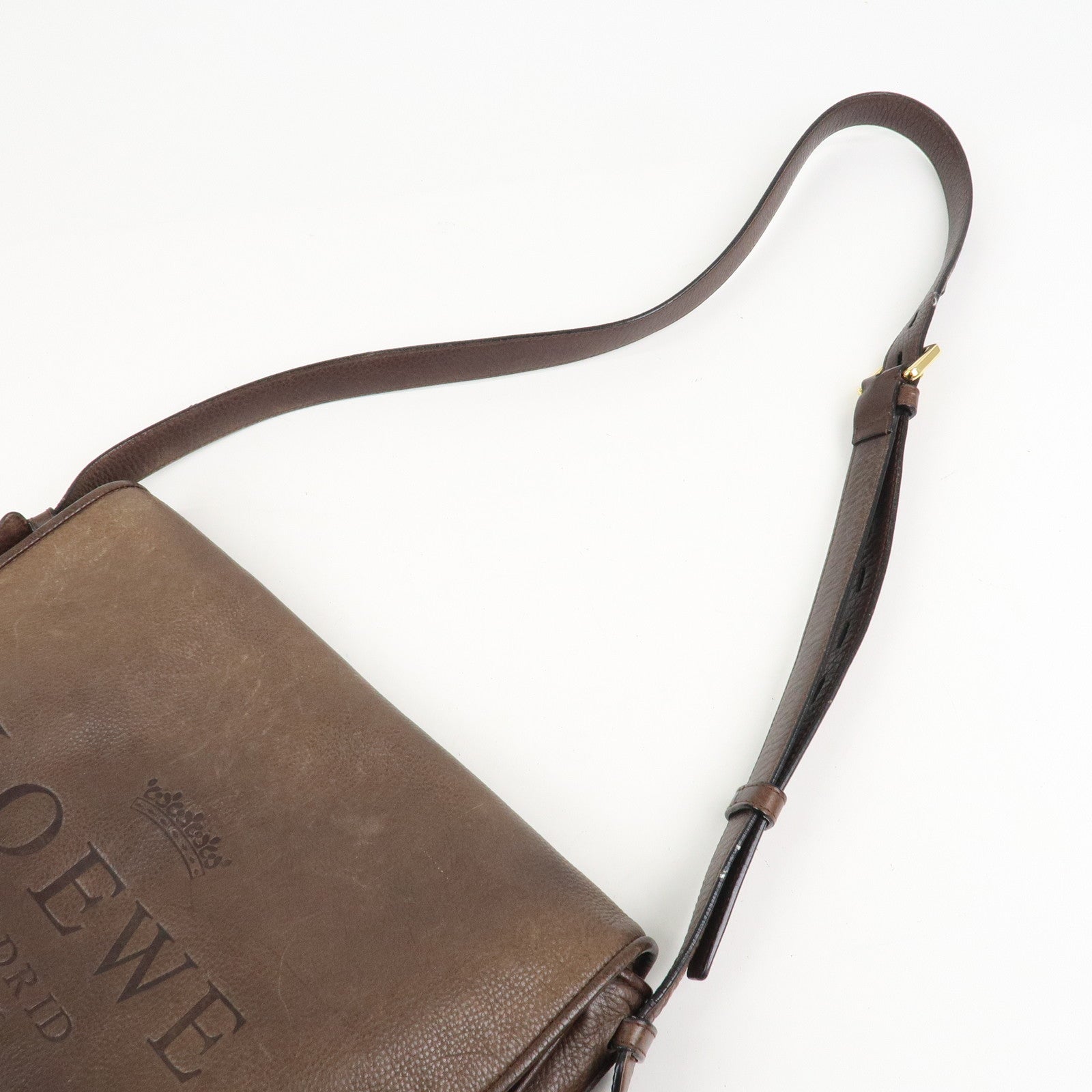 LOEWE Heritage Leather Shoulder Bag Cross Body Bag Brown