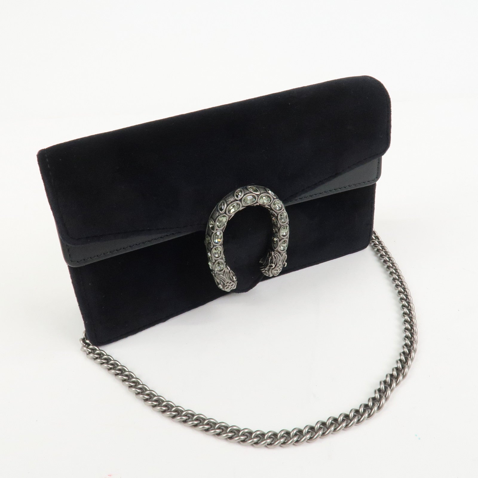 GUCCI Dionysus Super Mini Bag Velvet Chain Shoulder Bag Black476432