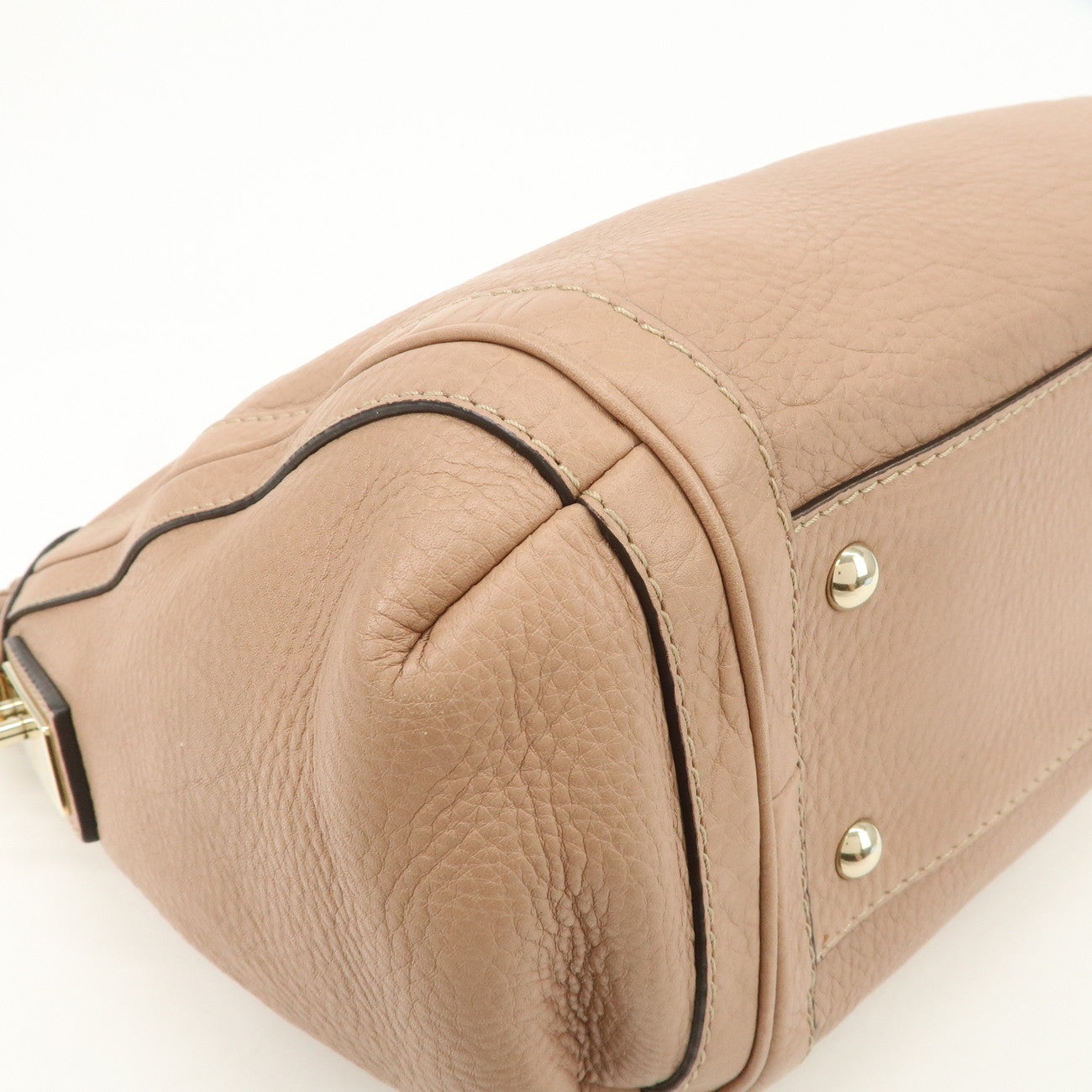 GUCCI Bamboo Leather Shoulder Bag Hand Bag Pink Gold 269949