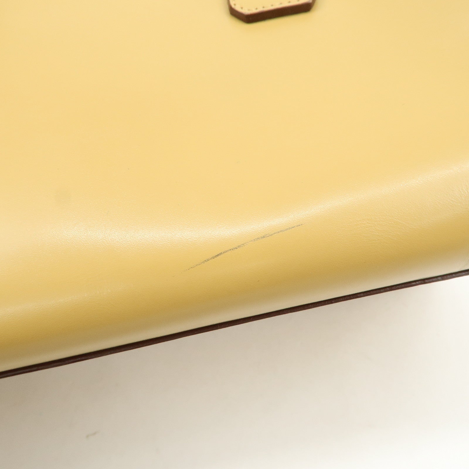 PRADA Leather Bowling Bag Boston Bag Hand Bag Gold HDW Beige