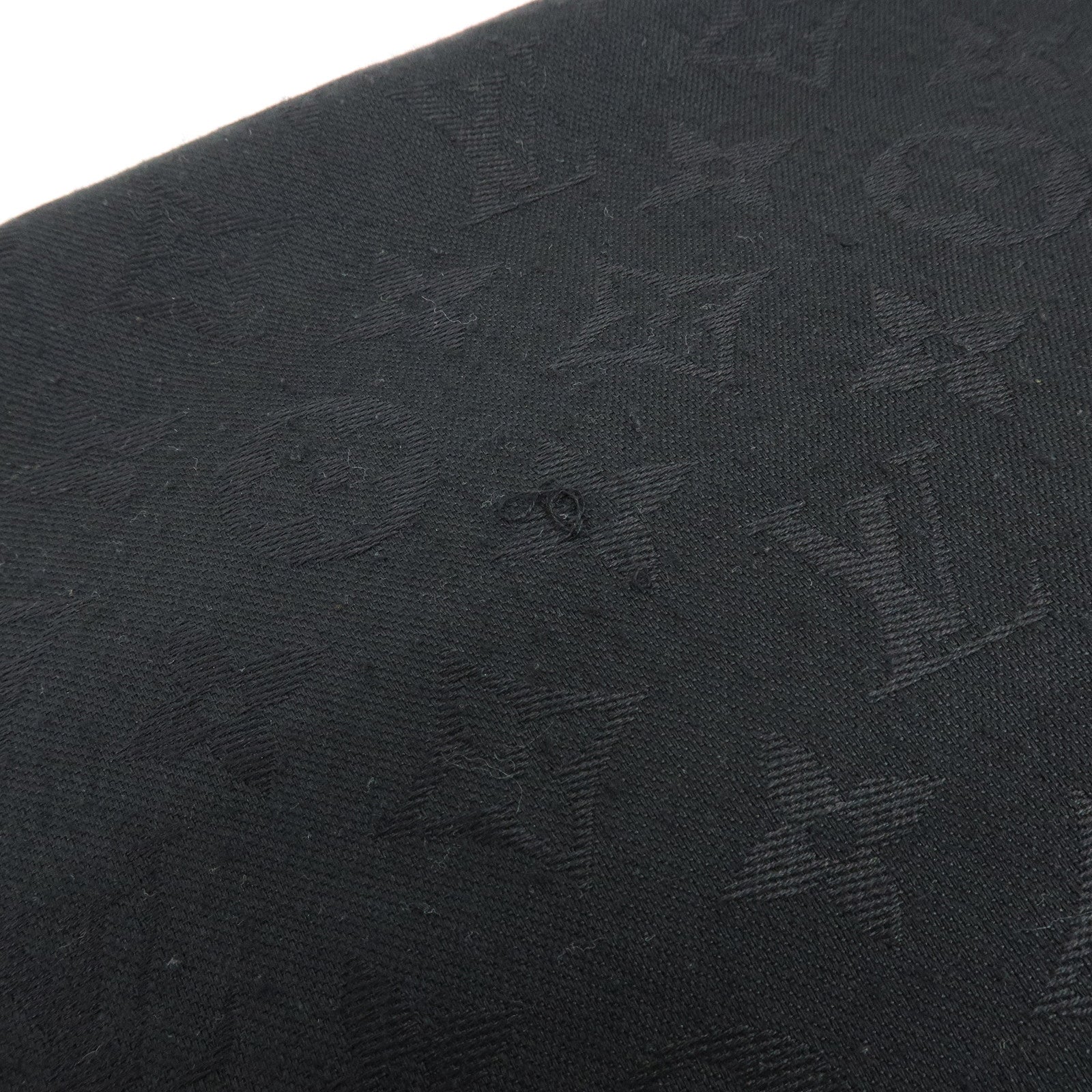 Louis Vuitton Monogram Silk Wool Scarf Shawl Black M71329
