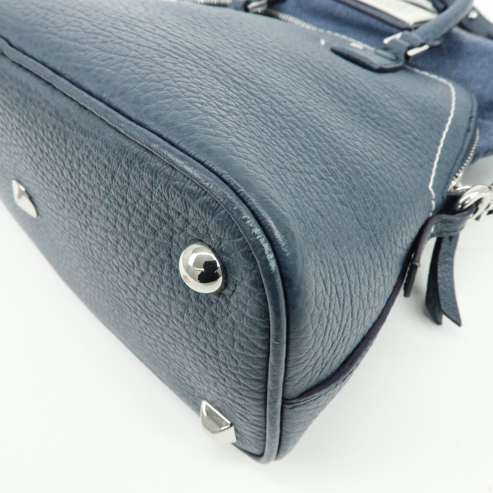 Maison Margiela 5AC Leather Canvas 2Way Bag Hand Shoulder Bag Navy