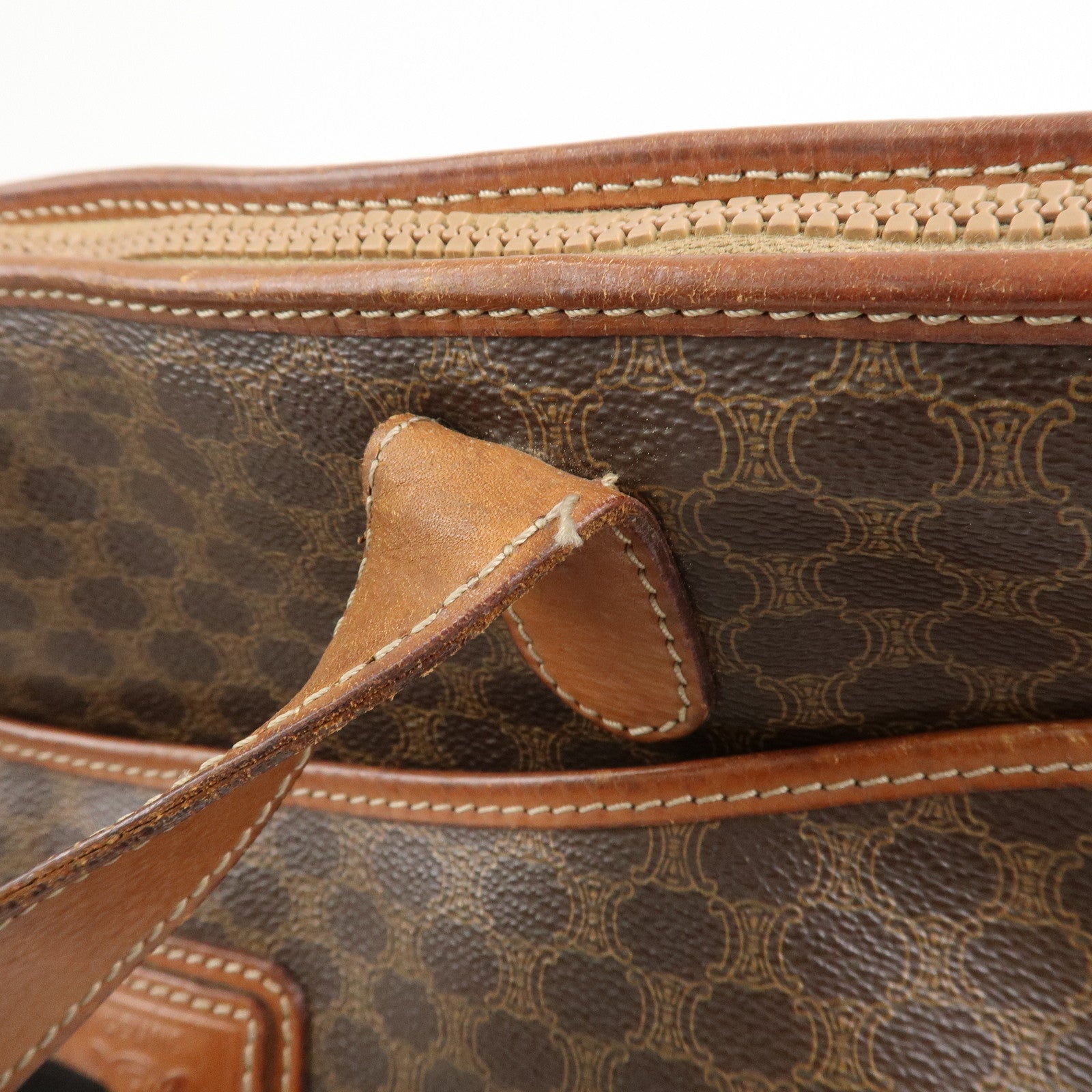 CELINE Macadam PVC Leather Tote Bag Shoulder Bag Brown