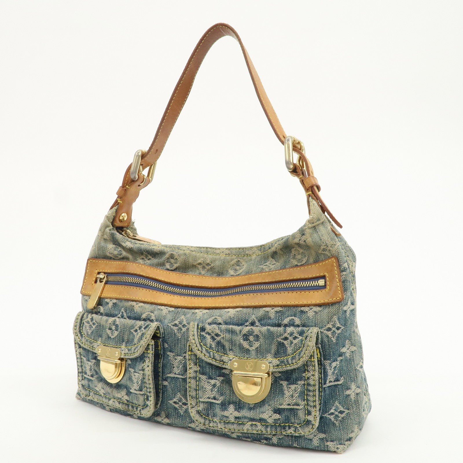 Louis Vuitton Monogram Denim Baggy PM 2Way Bag Shoulder Bag M95049
