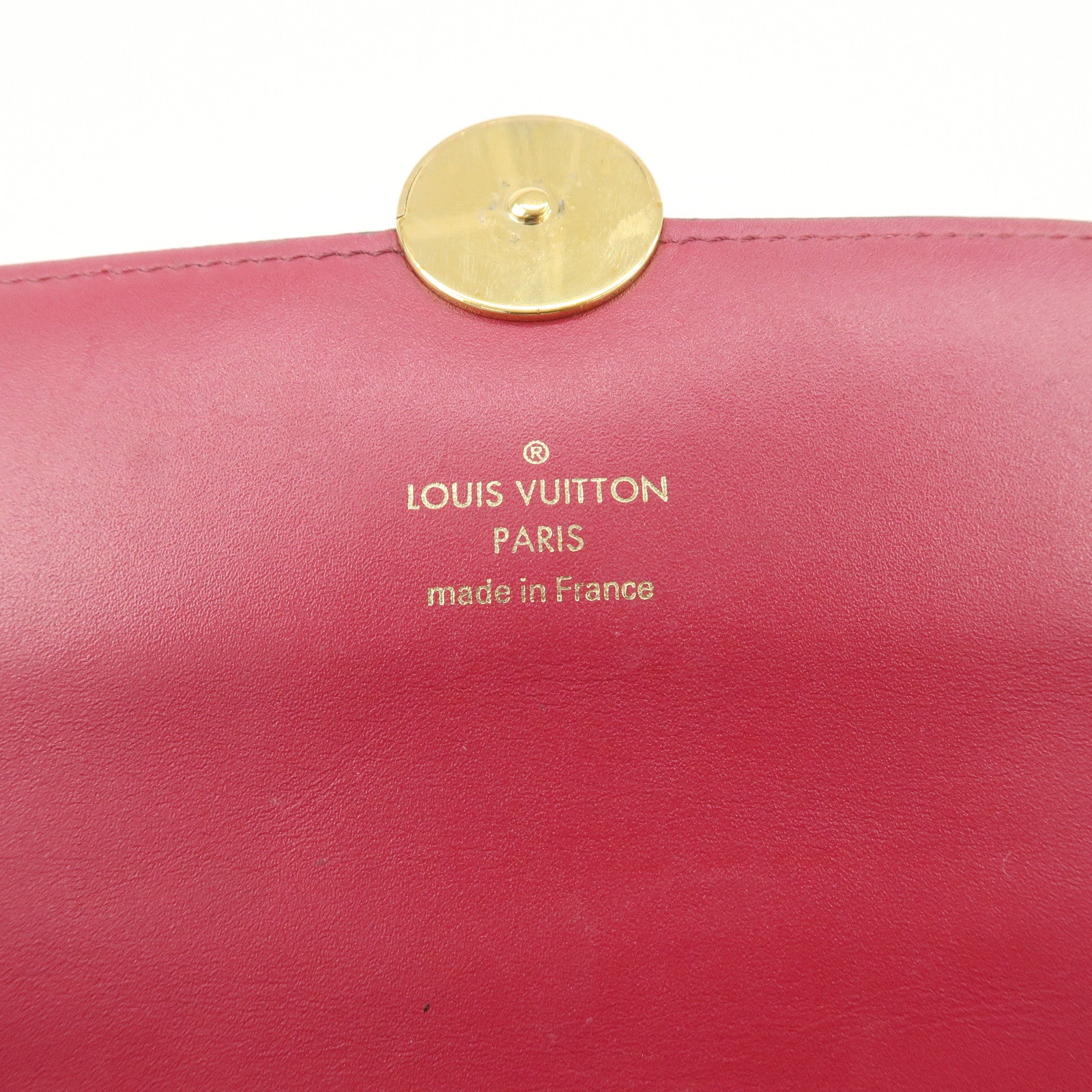 Louis Vuitton Monogram Leather Portefeuille Flore Chain Wallet Brown Pink M69578 Used