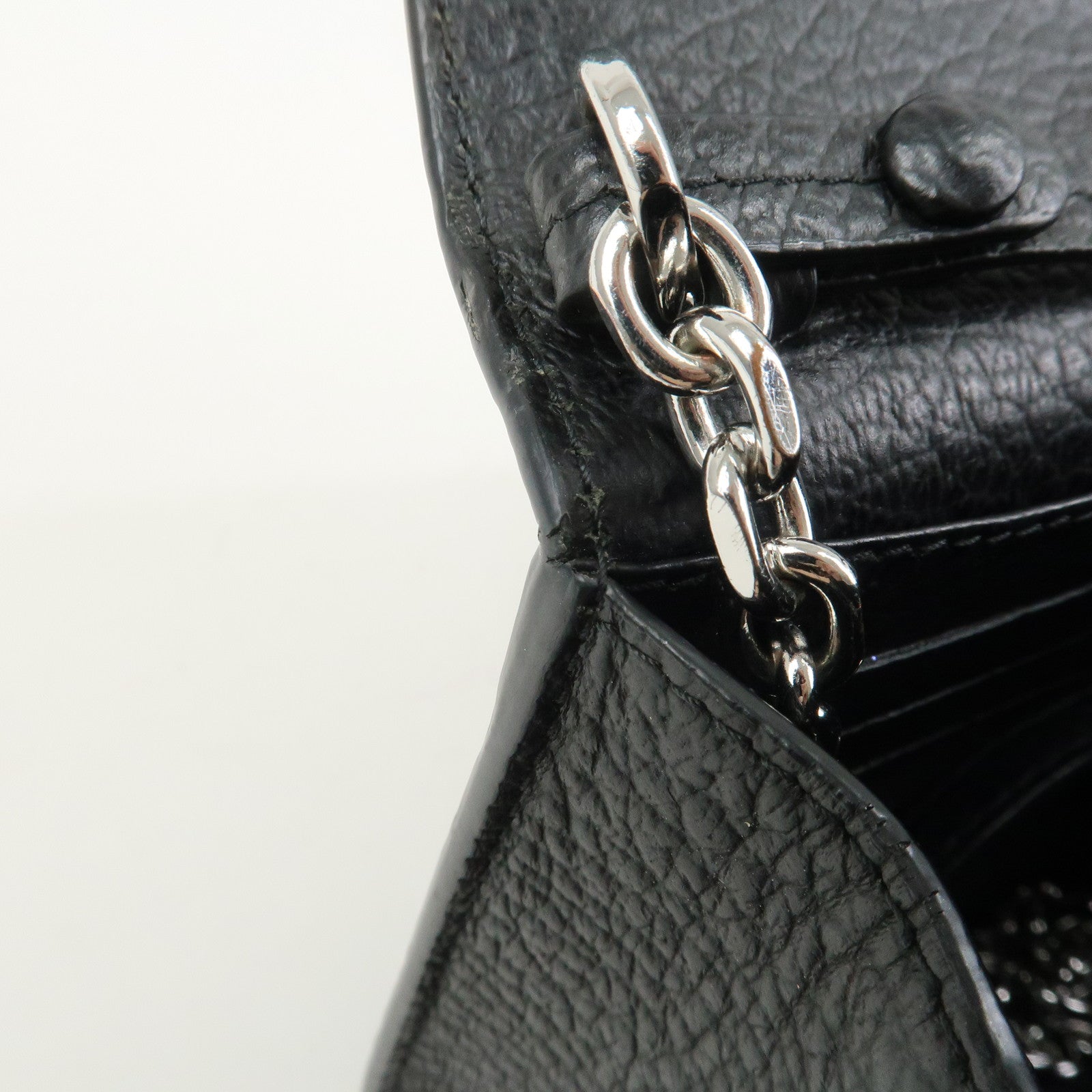 Maison Margiela Leather Shoulder Bag 4 Stitches Chain Wallet Black