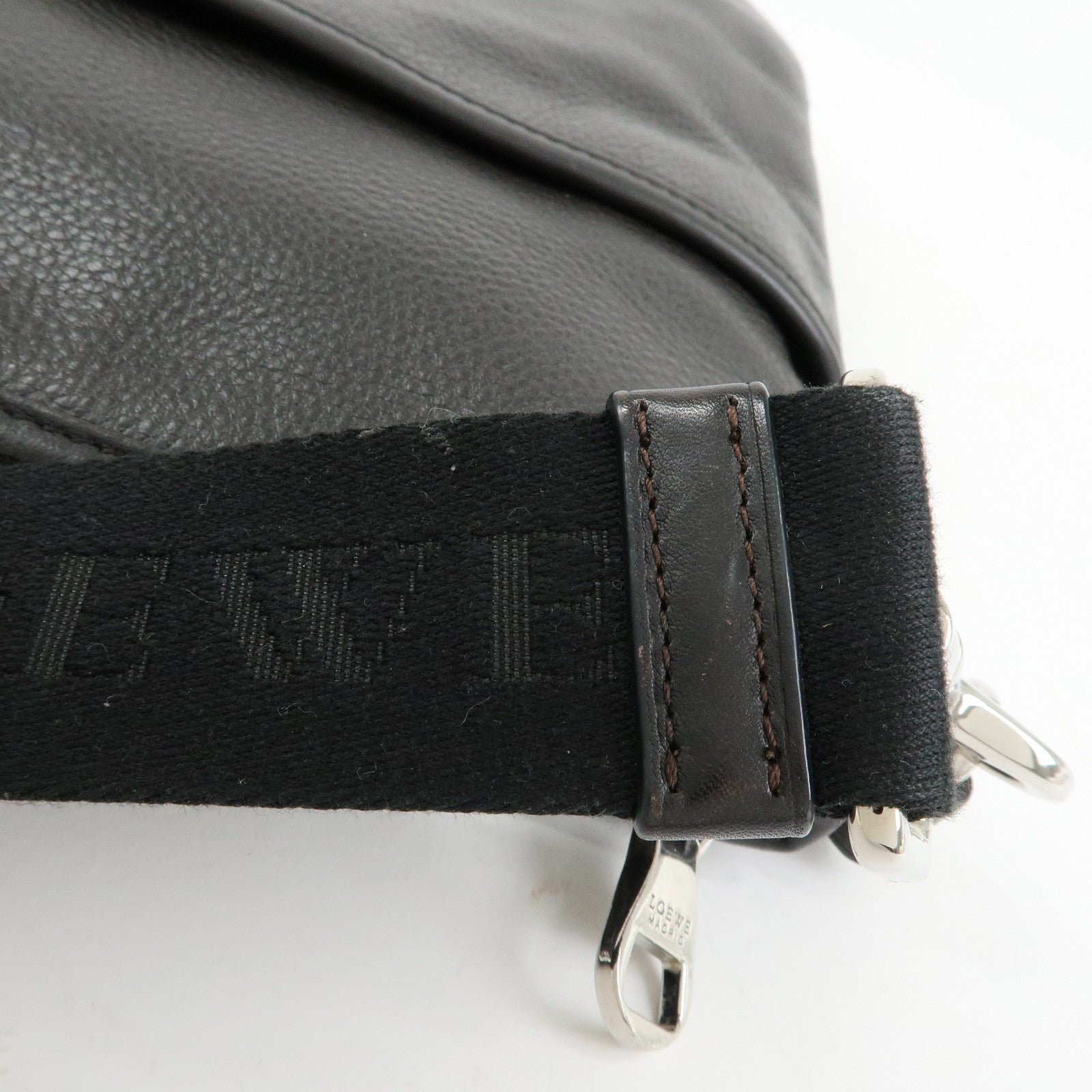 LOEWE Anagram Leather Shoulder Bag Crossbody Bag Dark Brown