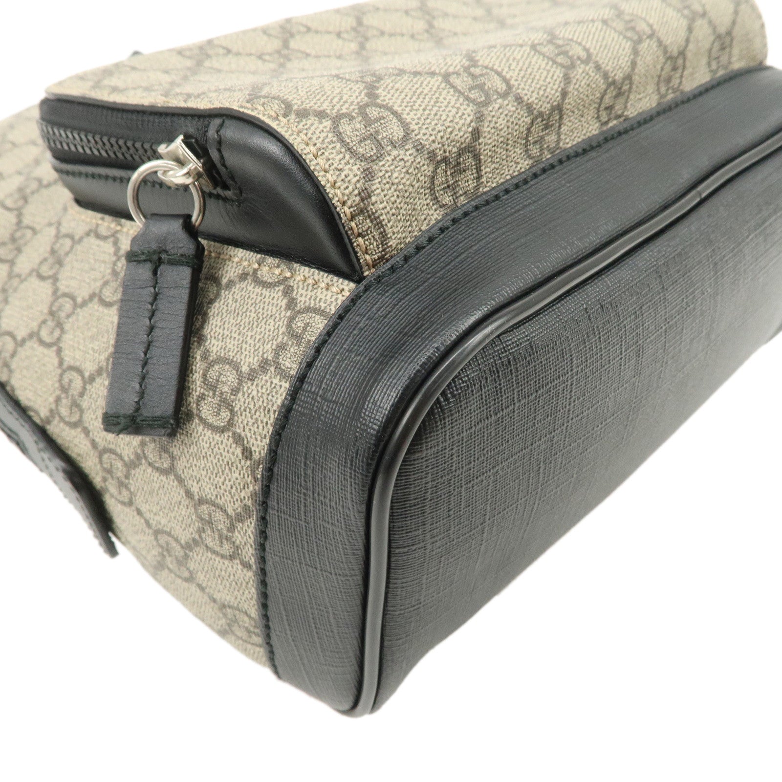 GUCCI GG Supreme Nylon Leather Backpack Rucksack Beige Black 429020