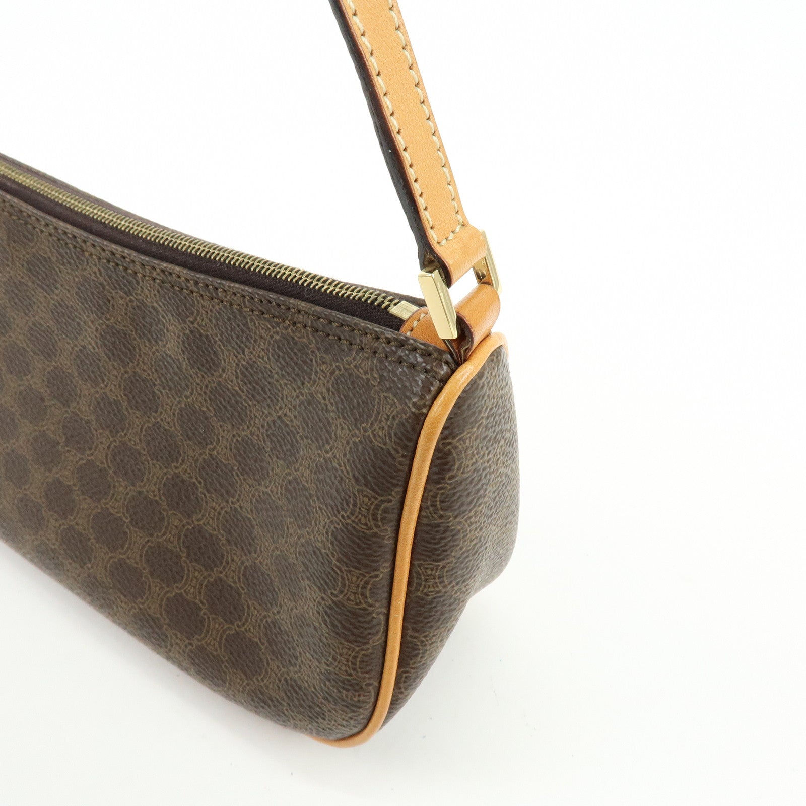 CELINE Macadam PVC Leather Shoulder Bag Hand bag Brown