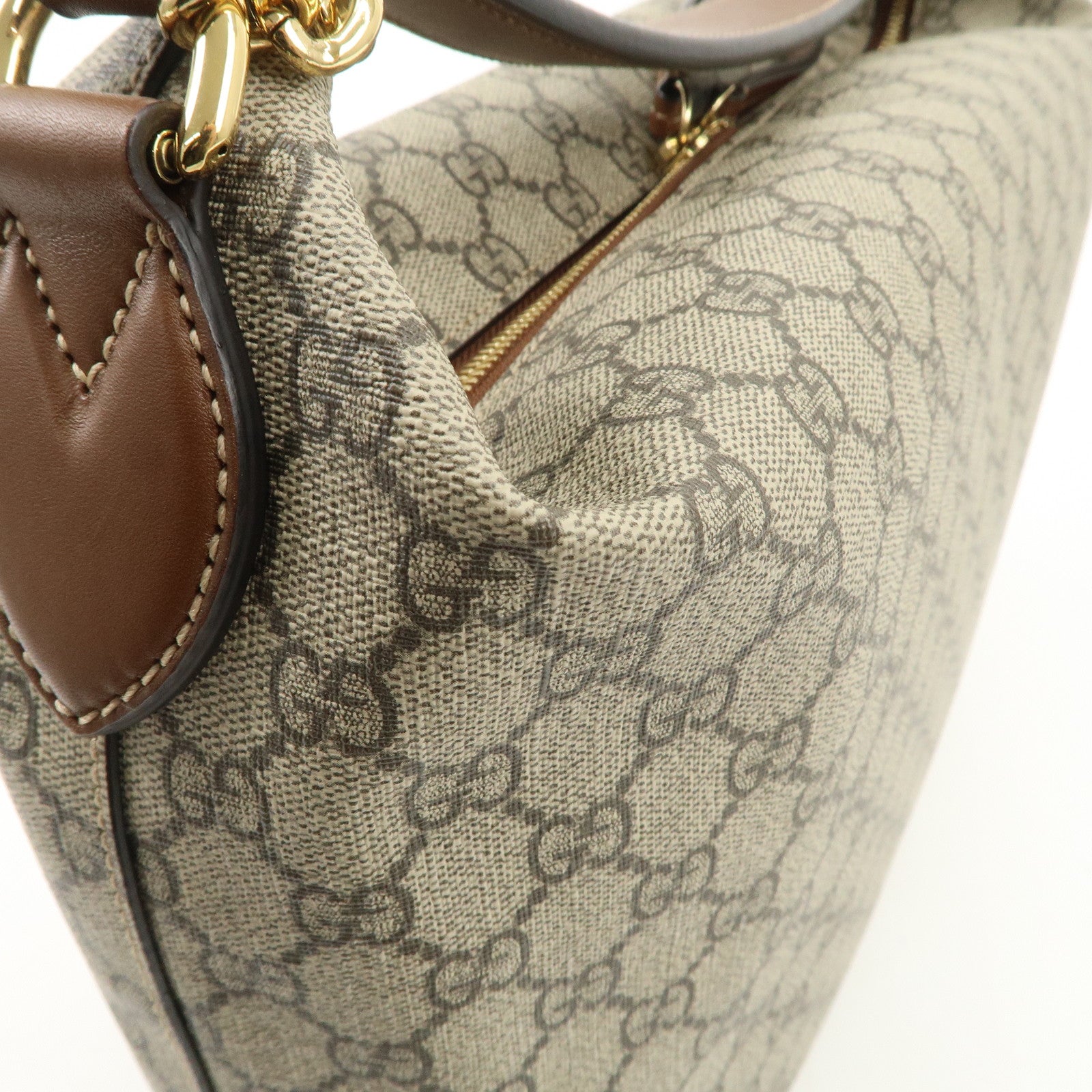 GUCCI GG Supreme Leather 2WAY Bag Shoulder Bag Beige Brown 477324 Used