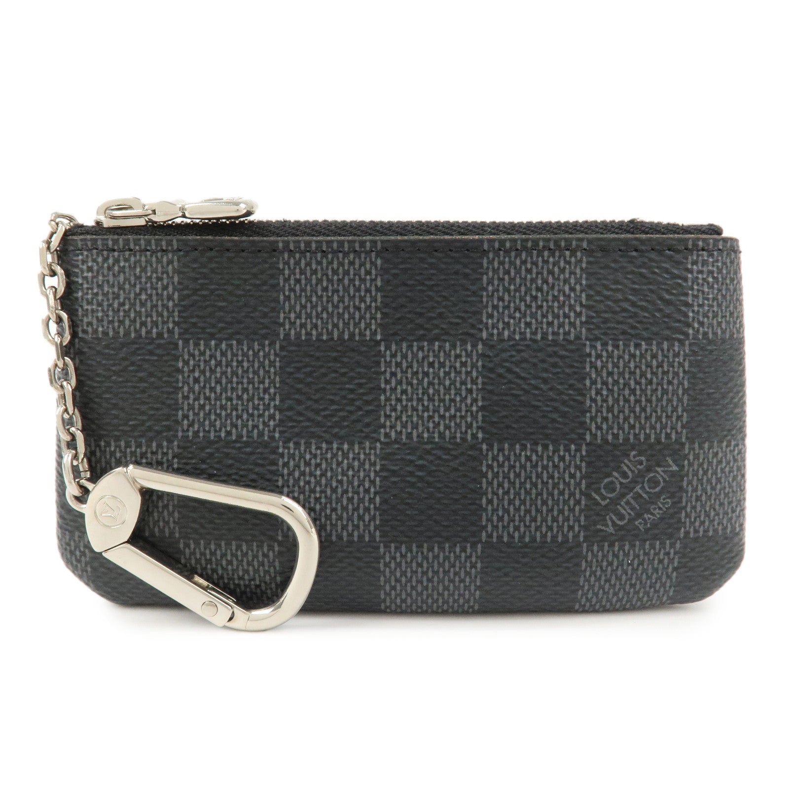 Louis Vuitton Damier Graphite Pochette Cles Coin Case Black N60155