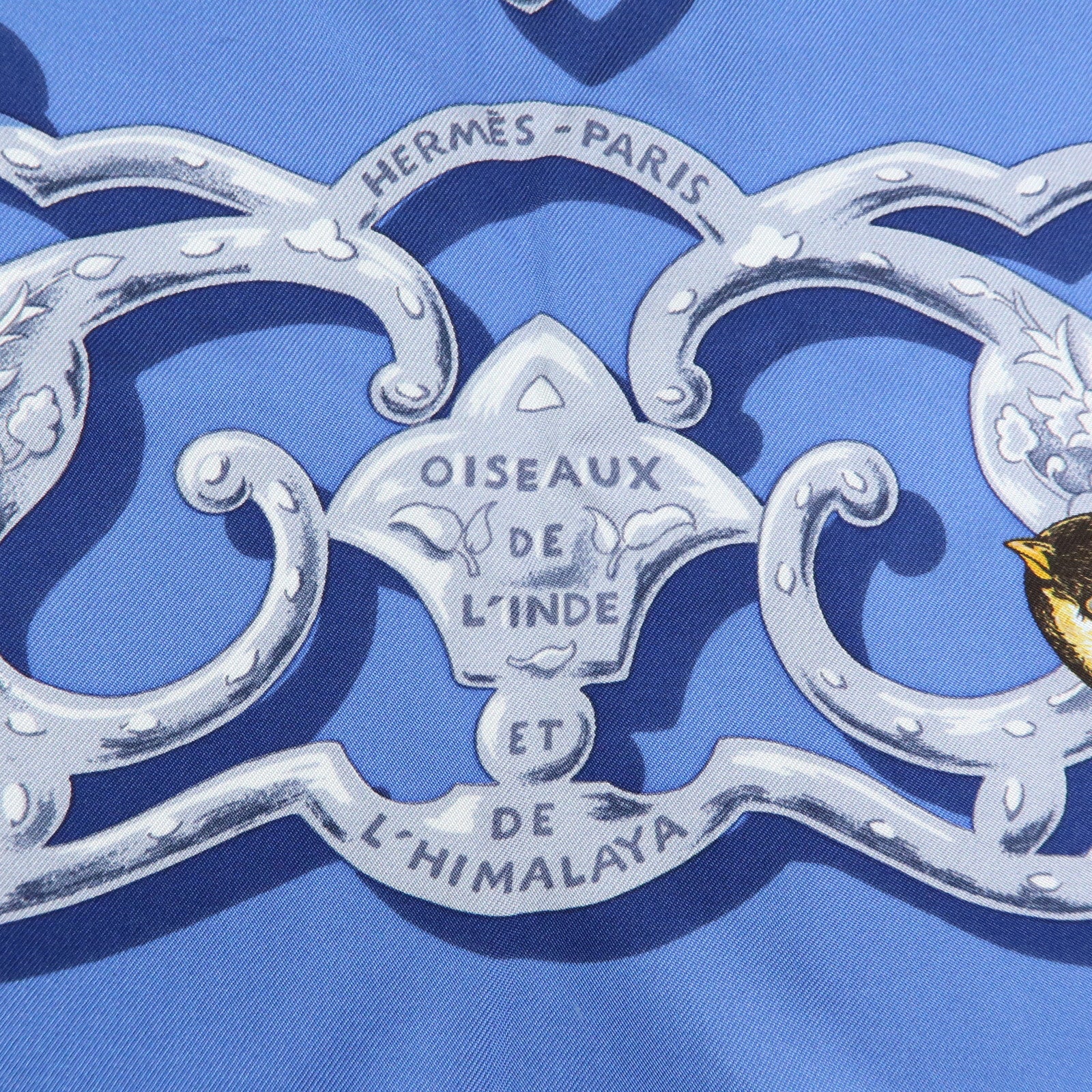 HERMES Carre 90 Silk 100% Scarf OISEAUX DE L'INDE ET DE L'HIMALAYA