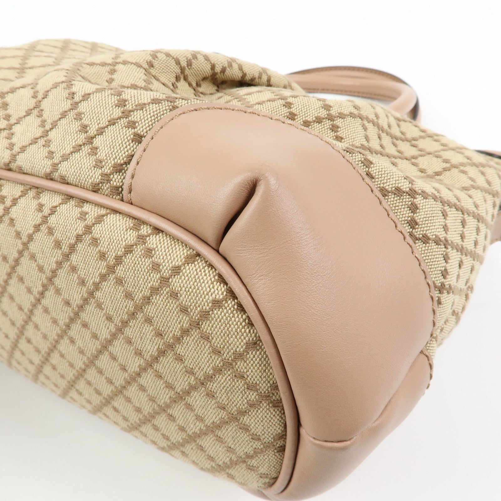 GUCCI Sukey Interlocking G Diamante 2Way Shoulder Bag Beige 247902