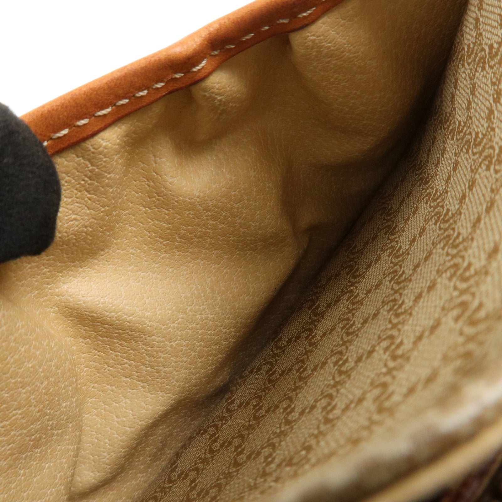 CELINE Macadam PVC Leather Shoulder Bag Beige Brown Gold HDW
