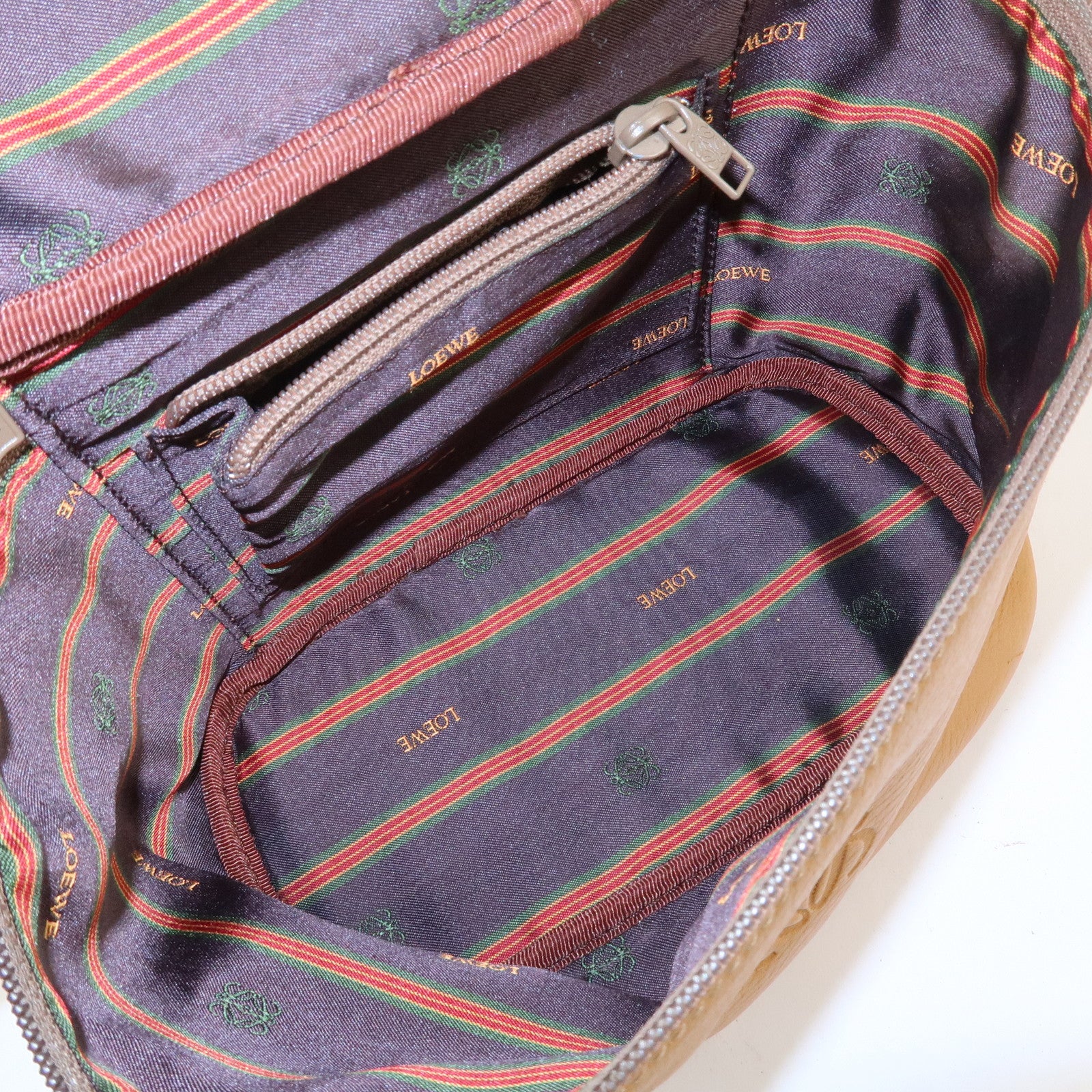 LOEWE Leather 2WAY Bag Hand Bag Shoulder Bag Brown Gold Hardware