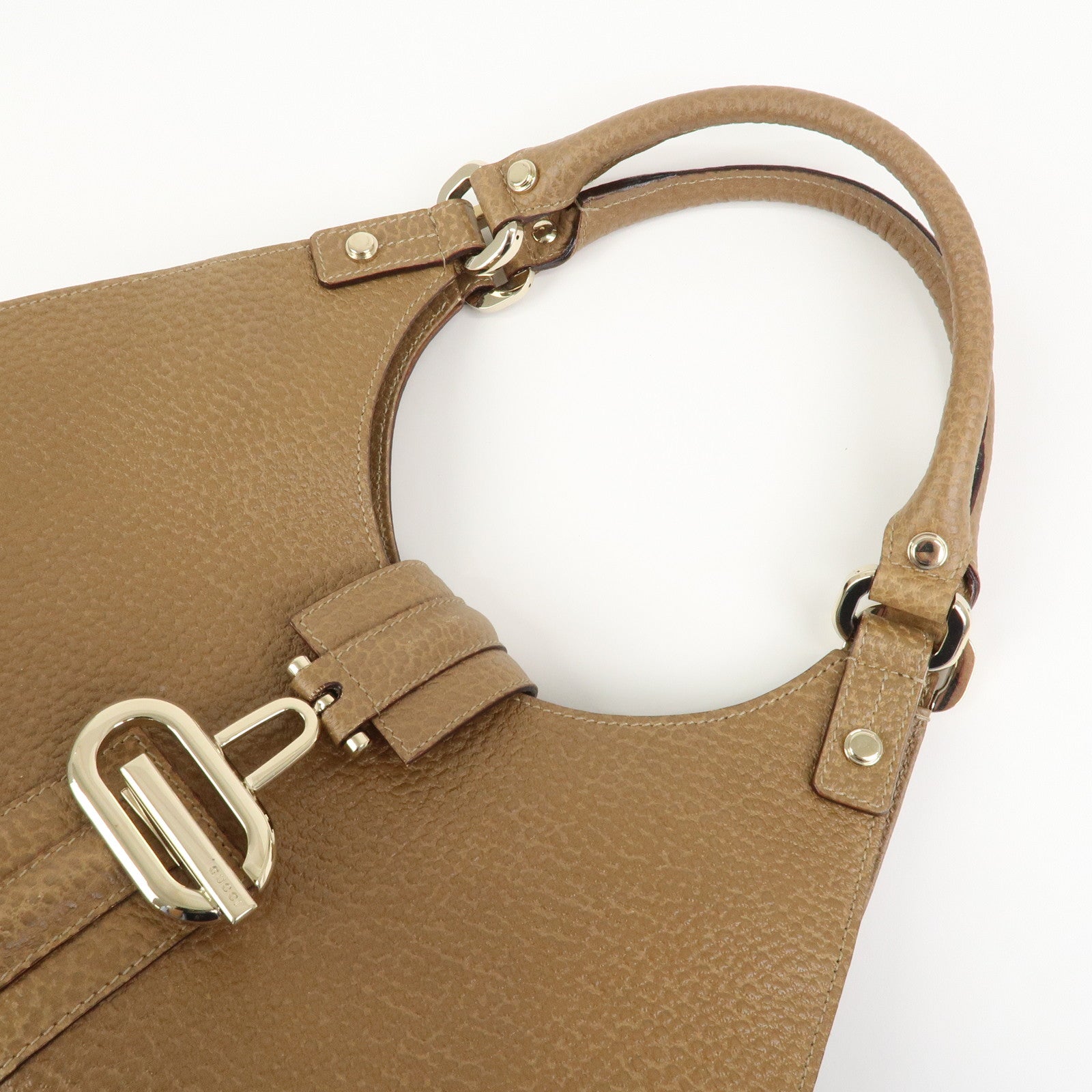 GUCCI Leather Shoulder Bag Hand Bag Brown 130995