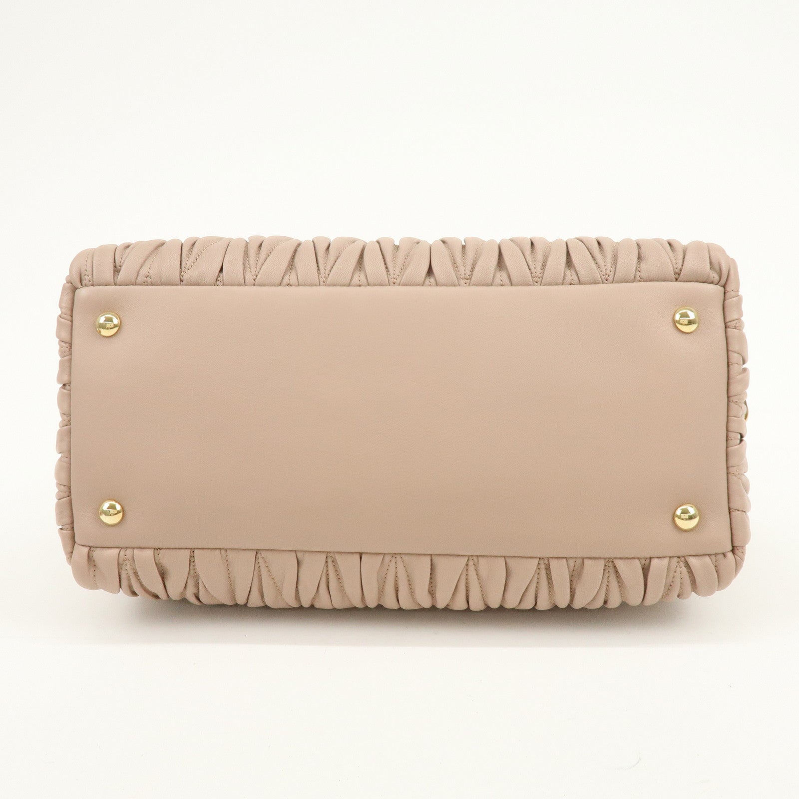 MIU MIU Matelasse Nappa Leather 2Way Hand Shoulder Bag Pink RLN059