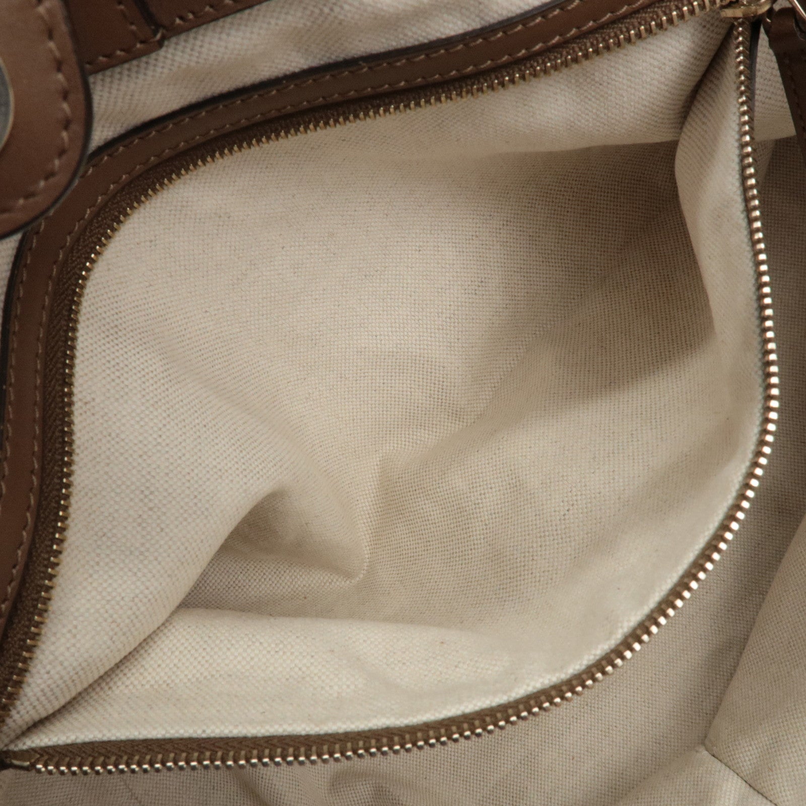 GUCCI Craft Denim Leather Tote Bag Hand Bag Navy Brown 348715 Used