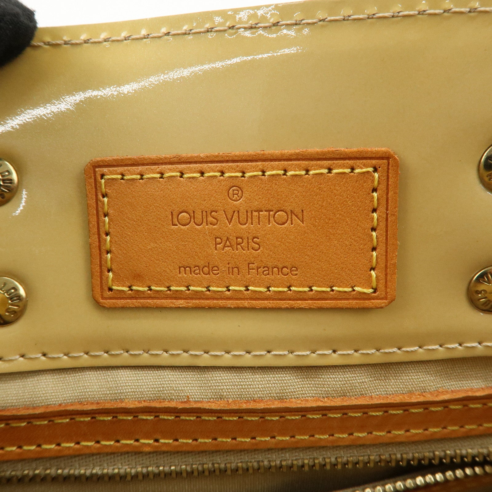 Louis Vuitton Monogram Vernis Lead PM Hand Bag Beige M91144