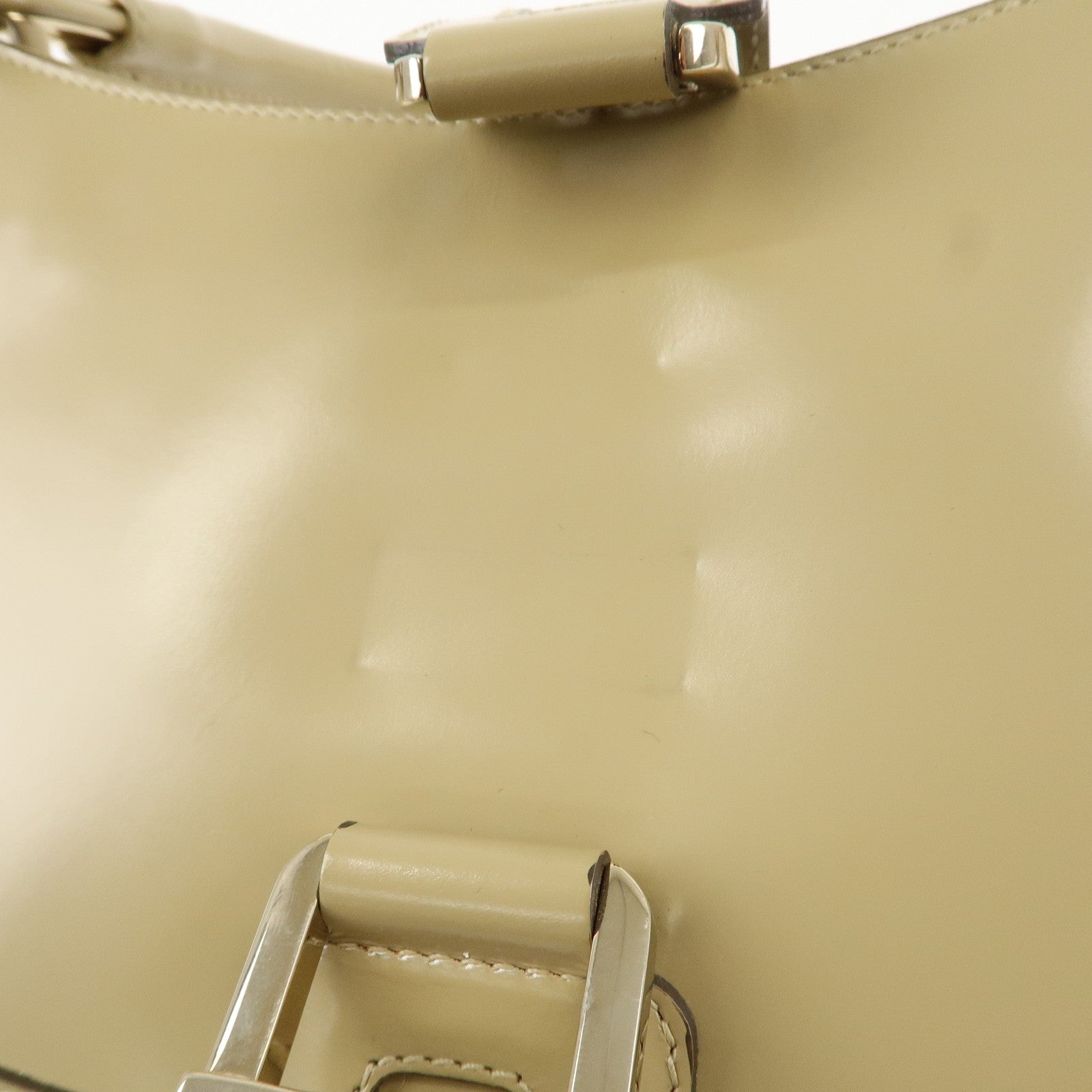 GUCCI Leather Shoulder Bag Hand Bag Beige 001.4150.002058 Used