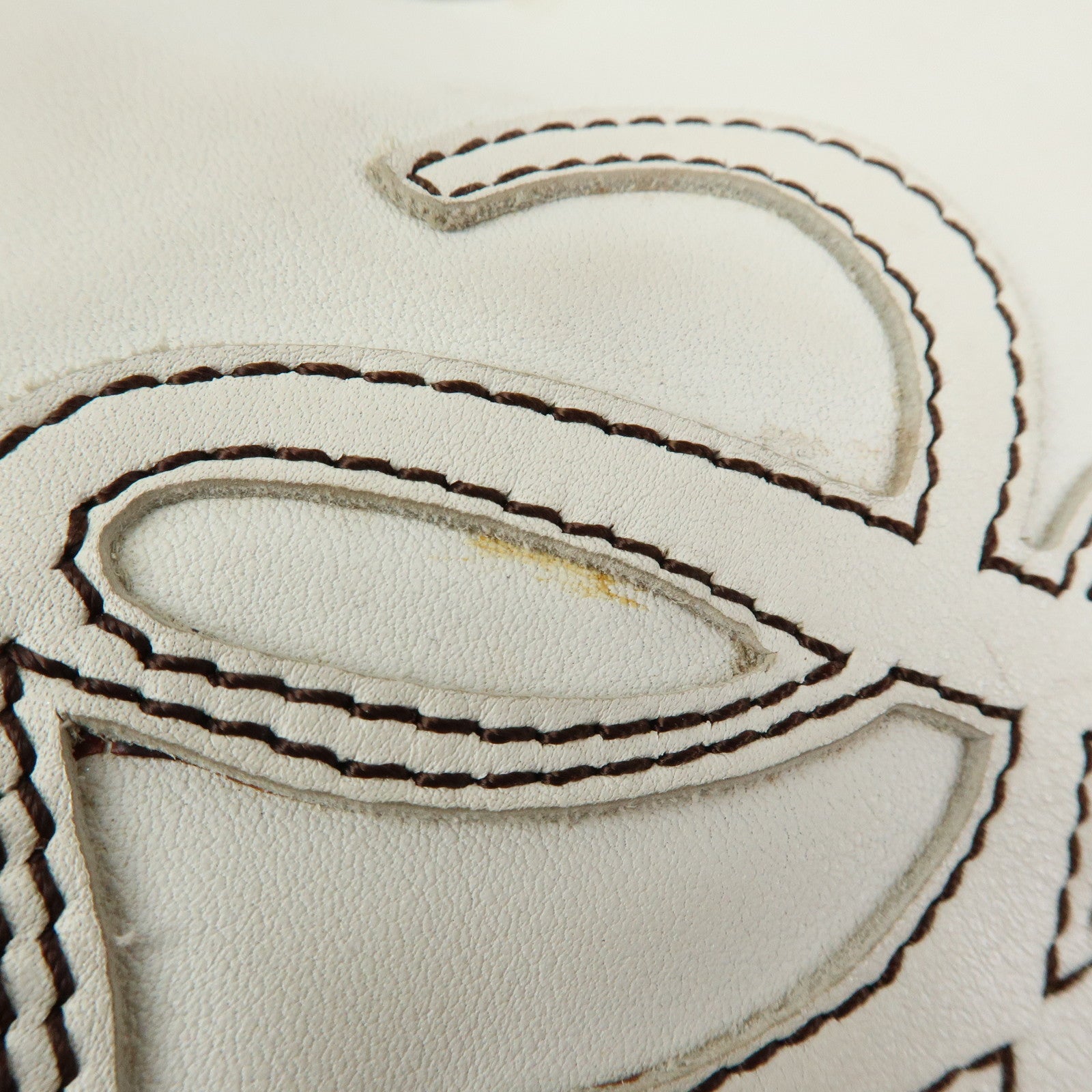 LOEWE Anagram Shopper Tote Leather Tote Bag Shoulder Bag White