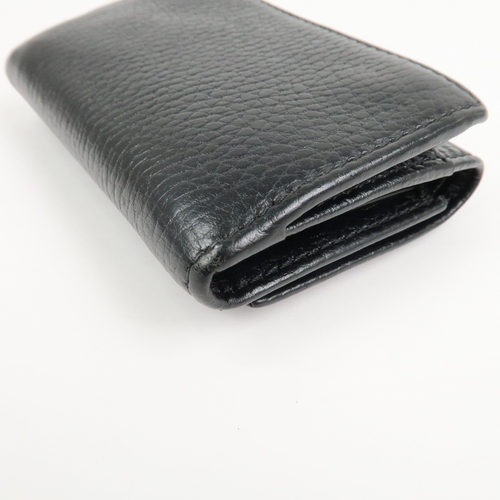 GUCCI GG Marmont Leather Small Tri-fold Compact Wallet Black 644407