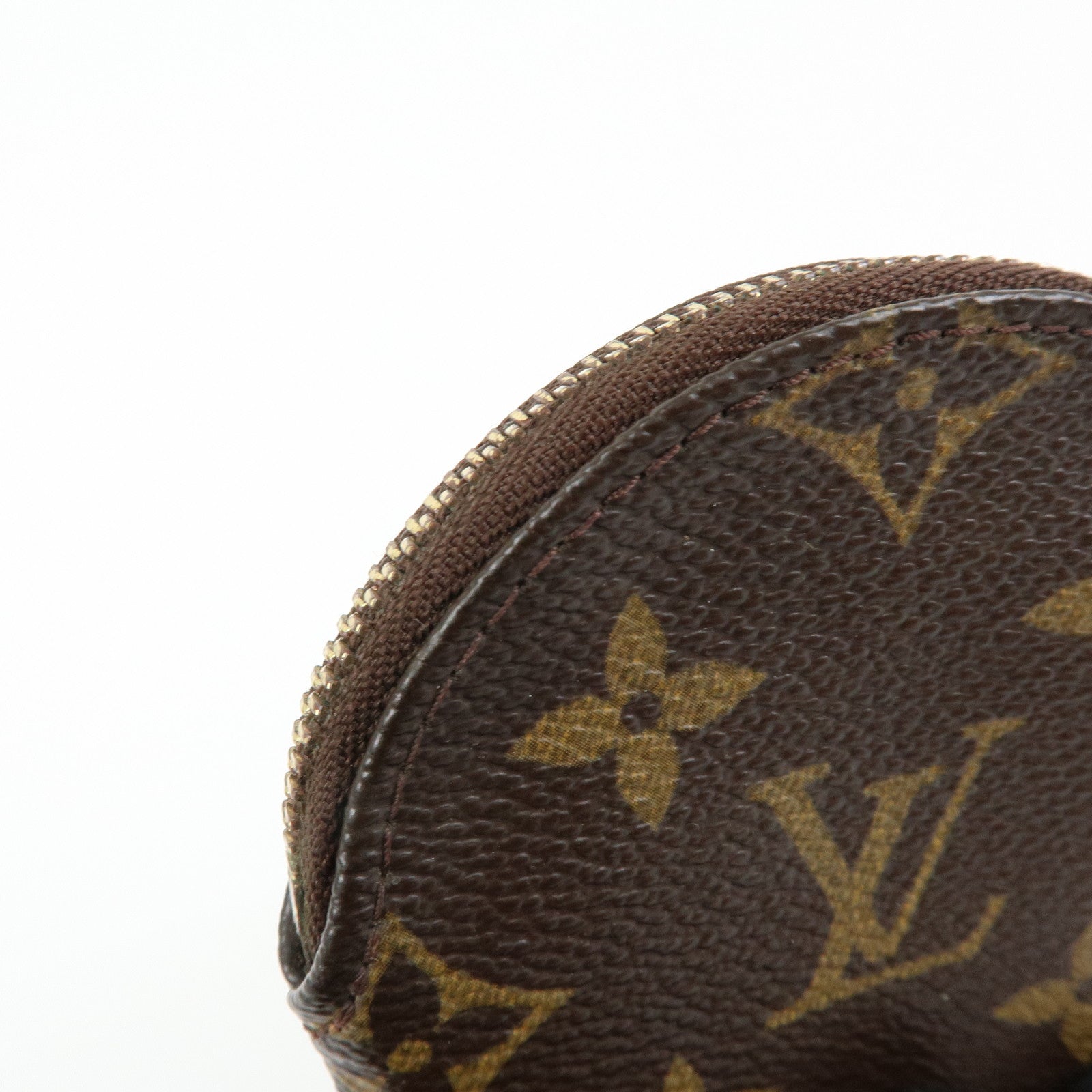 Louis Vuitton Monogram Porte Monnaie Rond Coin Case Brown M61926