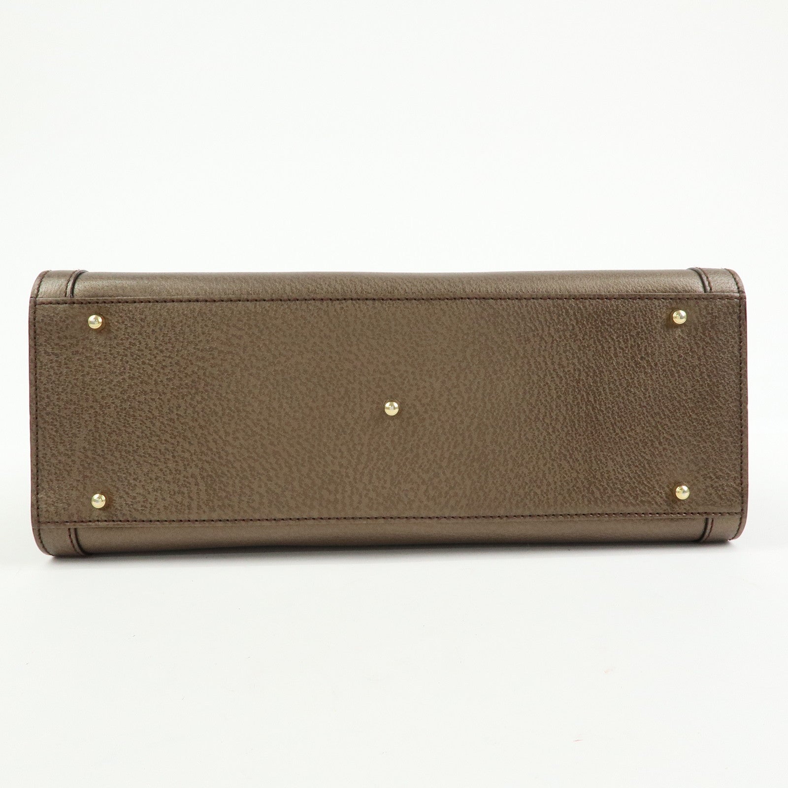 GUCCI Calf Leather Tote Bag Hand Bag Brown 002・1998・0260