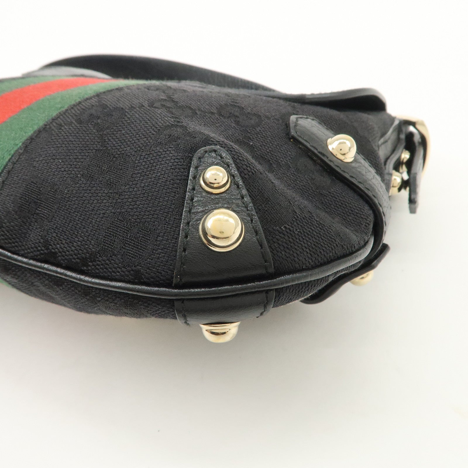 GUCCI Horsebit Sherry GG Canvas Leather Shoulder Bag 131094
