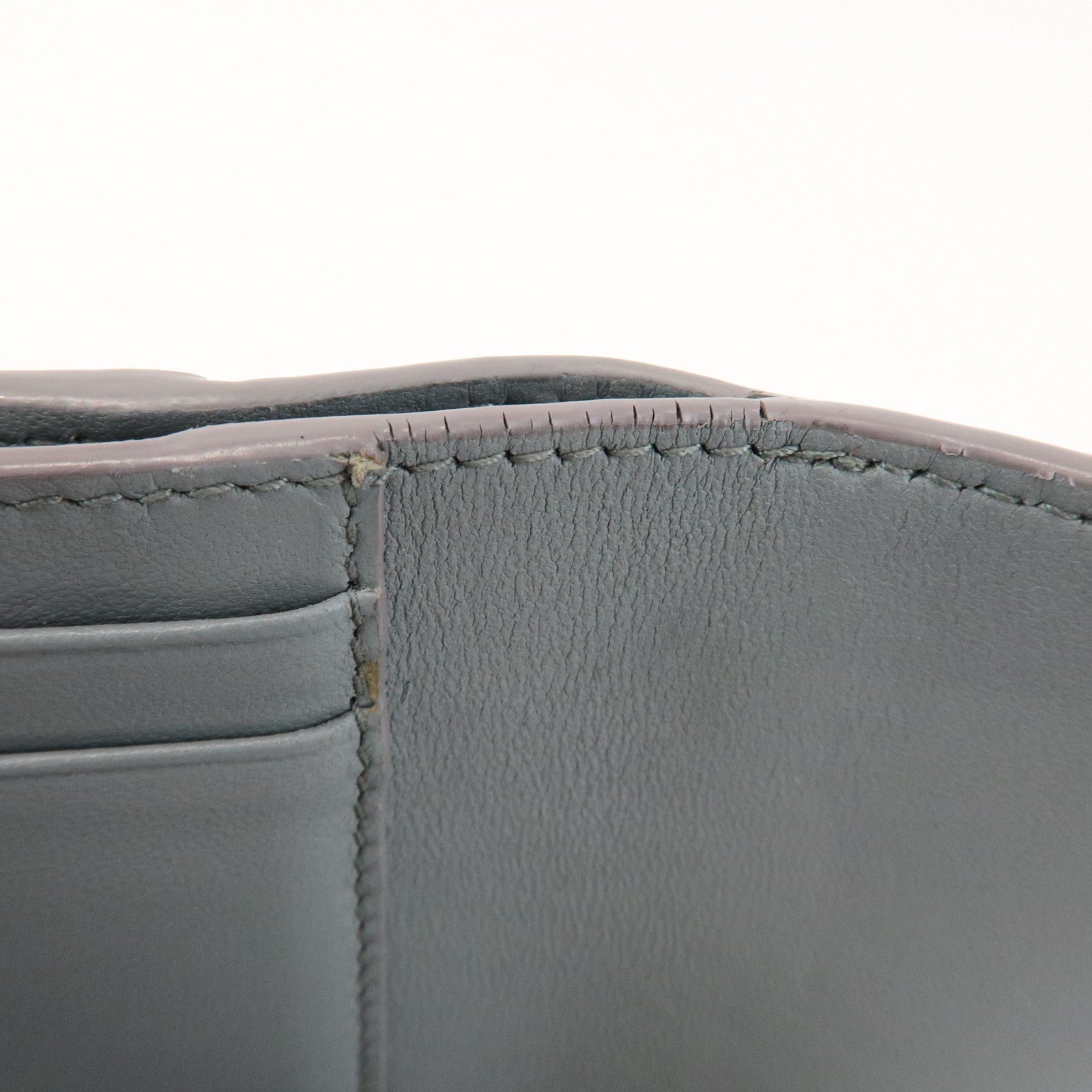 Christian Dior Montaigne Leather Compact Lotus Wallet Gray