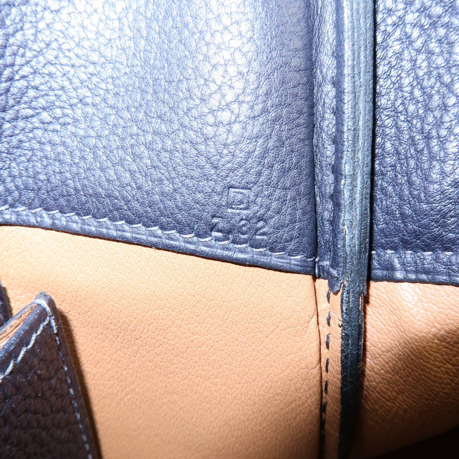 HERMES La Togo Leather Tote Bag Shoulder Bag Hand Bag Black