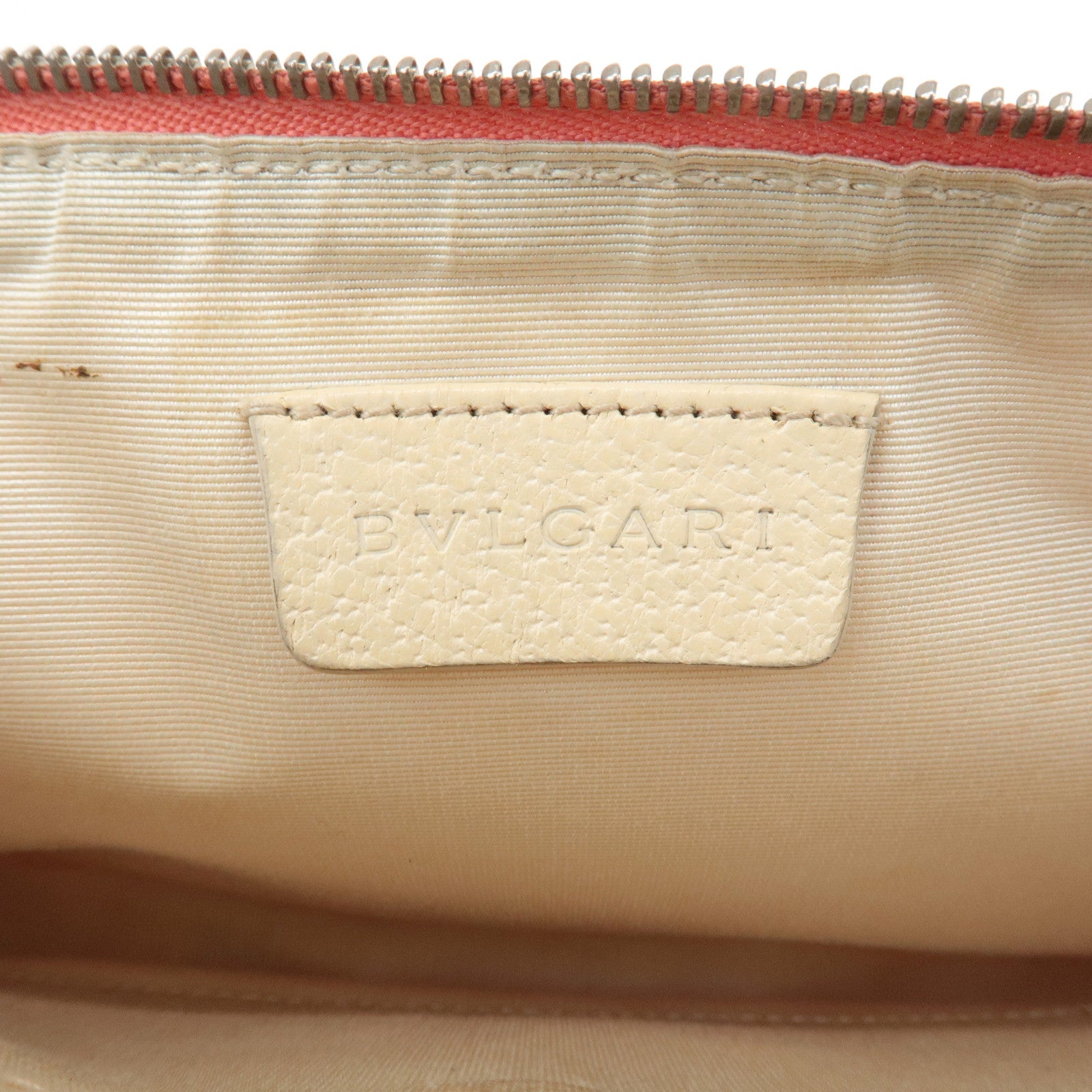 BVLGARI Logo Mania Leather Canvas Shoulder Bag Hand Bag Pink Used