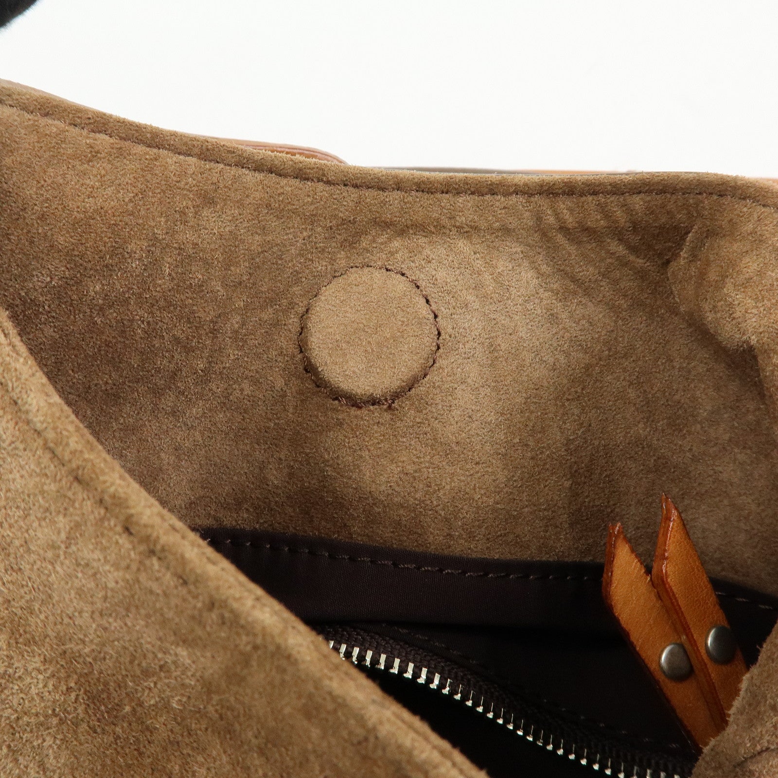 BURBERRY Blue Label Suede Leather Shoulder Bag Crossbody Bag Brown