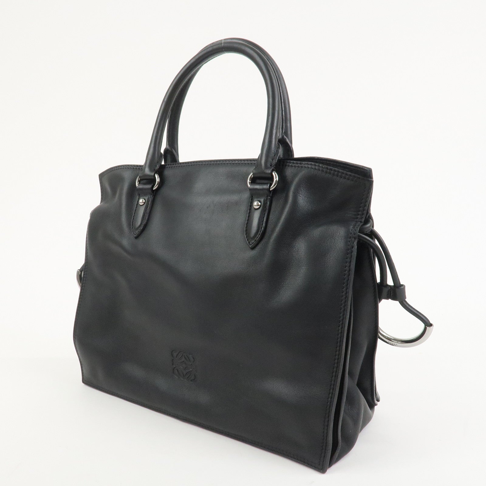 LOEWE Anagram Calf Leather Hand Bag Black