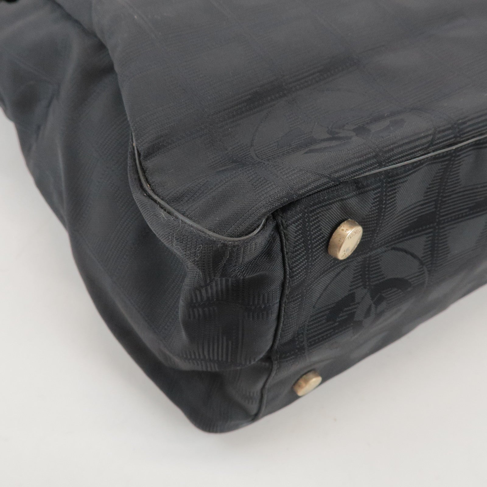 CHANEL New Travel Line Nylon Jacquard Leather Tote Bag GM A15825