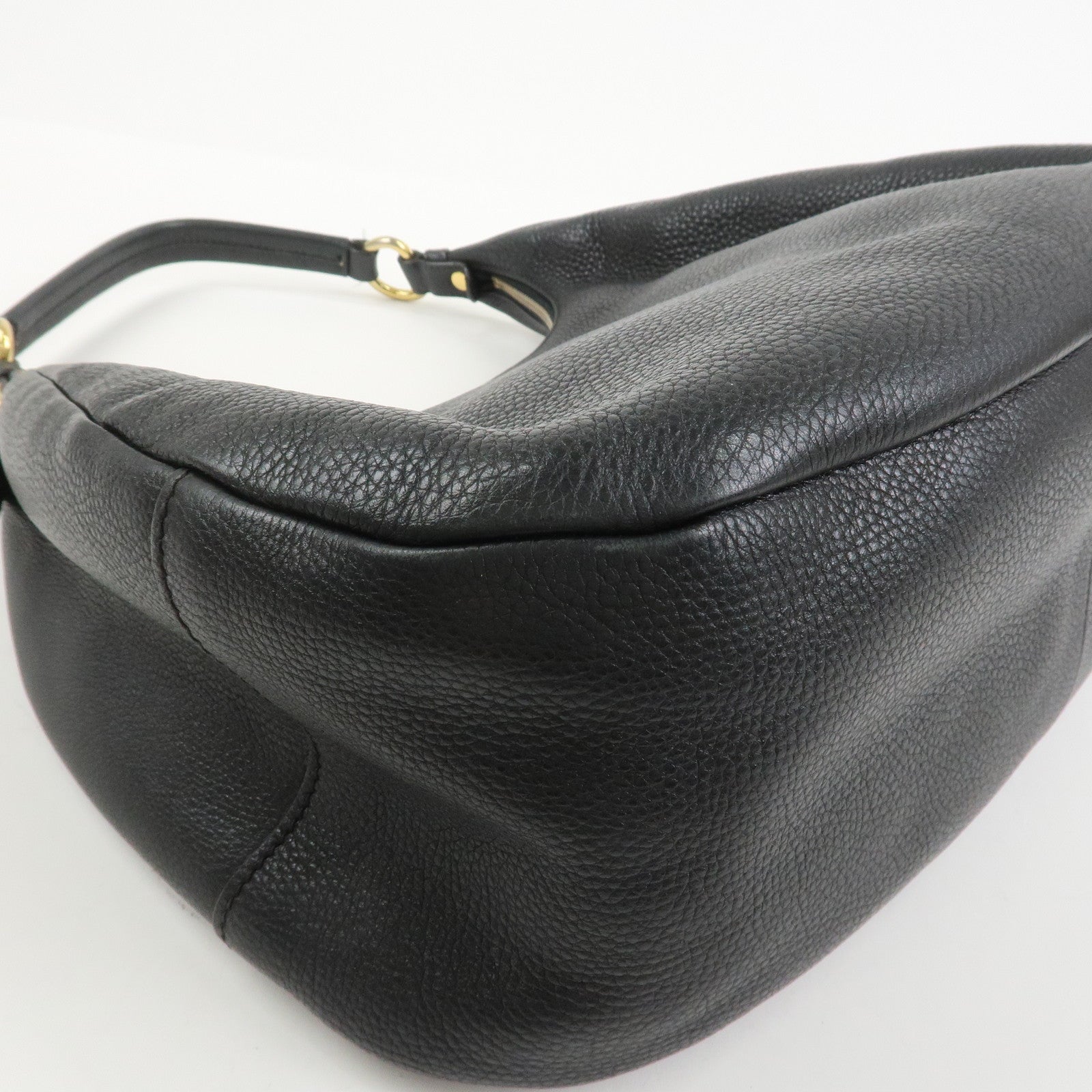 PRADA Leather Shoulder Bag Hand Bag Black BR4311