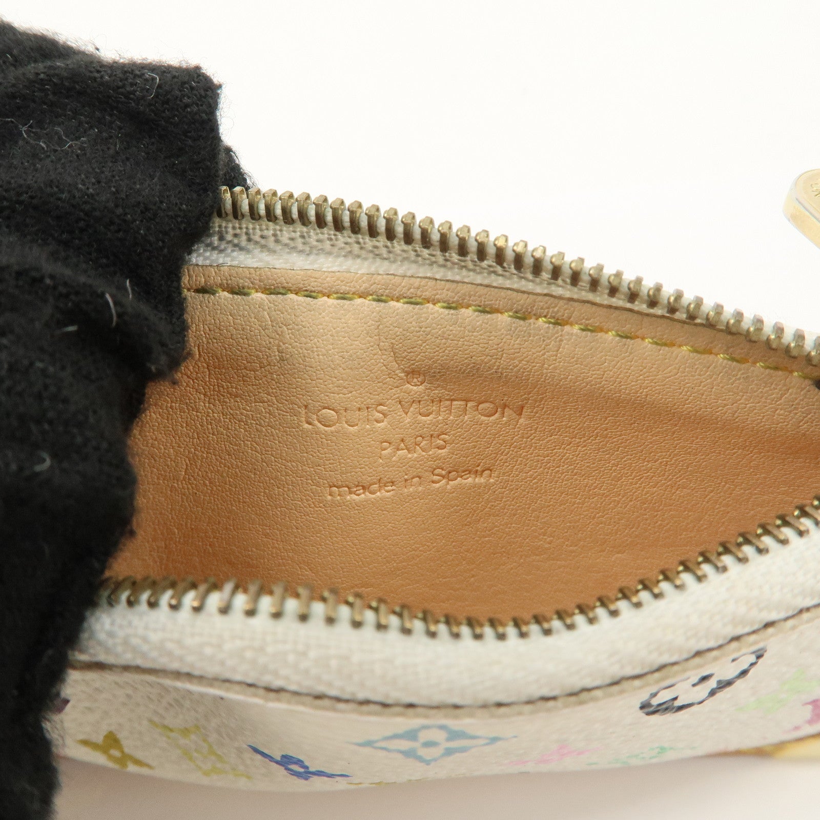 Louis Vuitton Monogram Multicolor Pochette Cles Coin Case Blanc M92655 Used