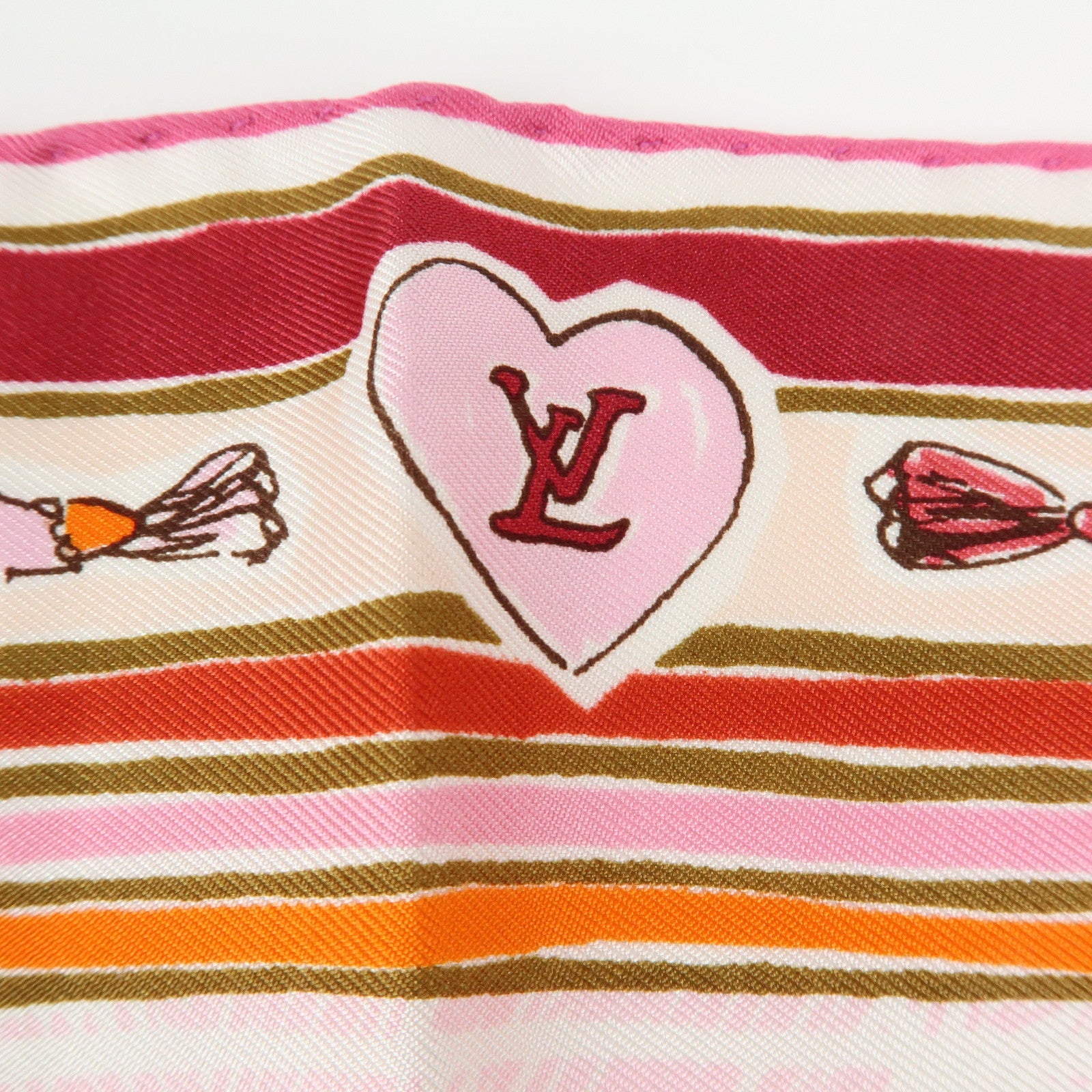 Louis Vuitton Monogram Silk 100% Scarf Rose Ballerine Mandarin