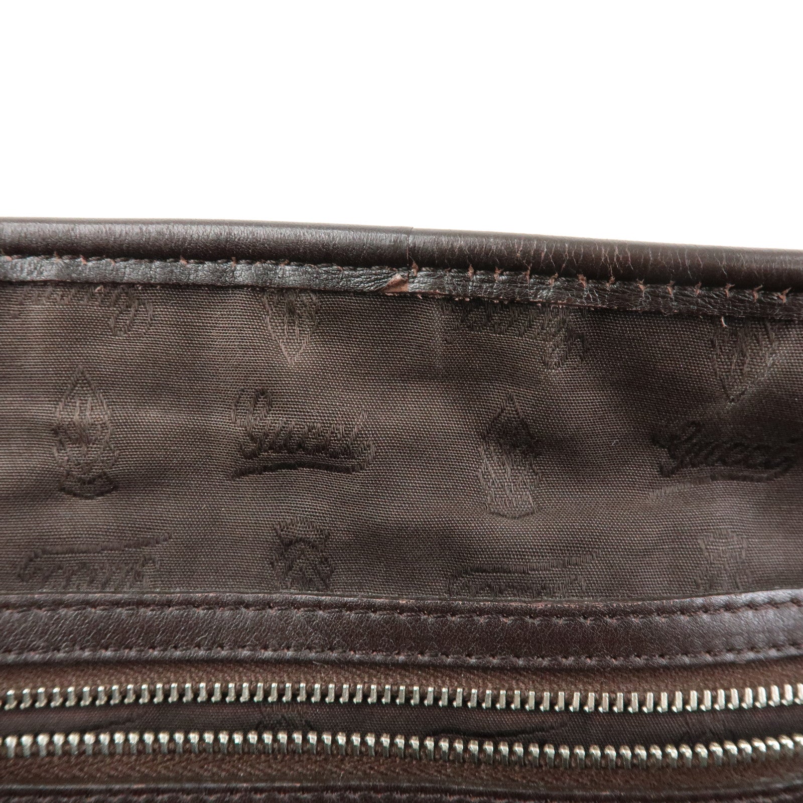 GUCCI GG Twins Guccissima Leather Tote Bag Dark Brown 232956