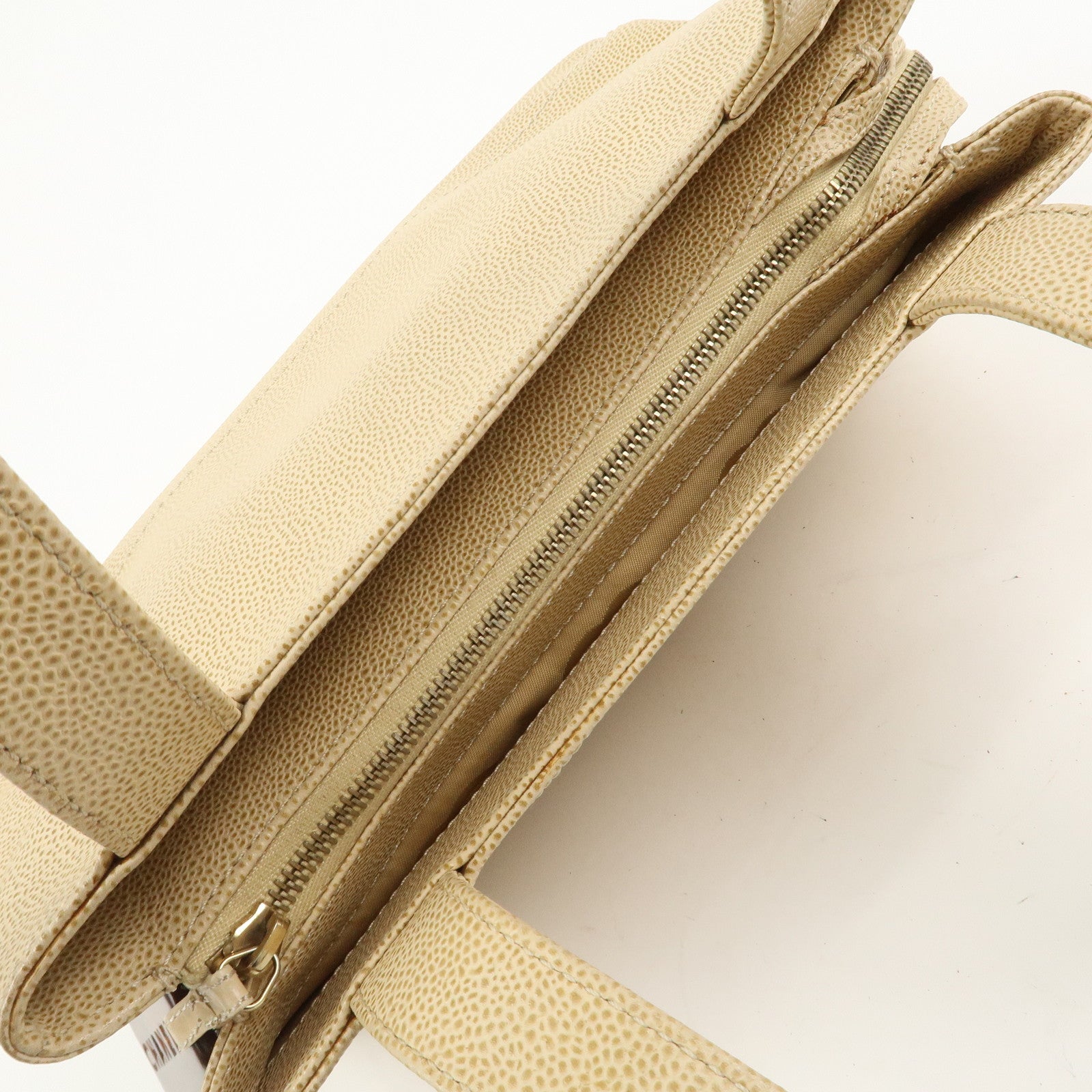 CHANEL COCO Mark Caviarskin Shoulder Bag Hand Bag Beige