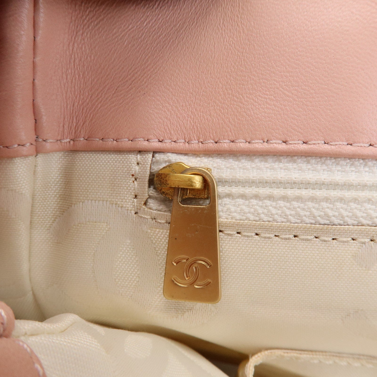CHANEL COCOMark Patent Leather Tote Bag Shoulder Bag Pink