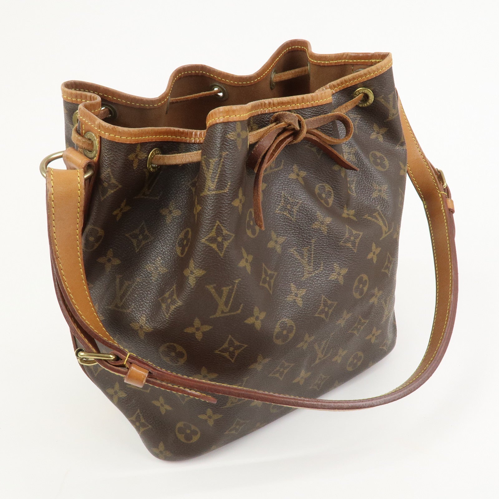 Louis Vuitton Monogram Petit Noe Shoulder Bag Brown M42226