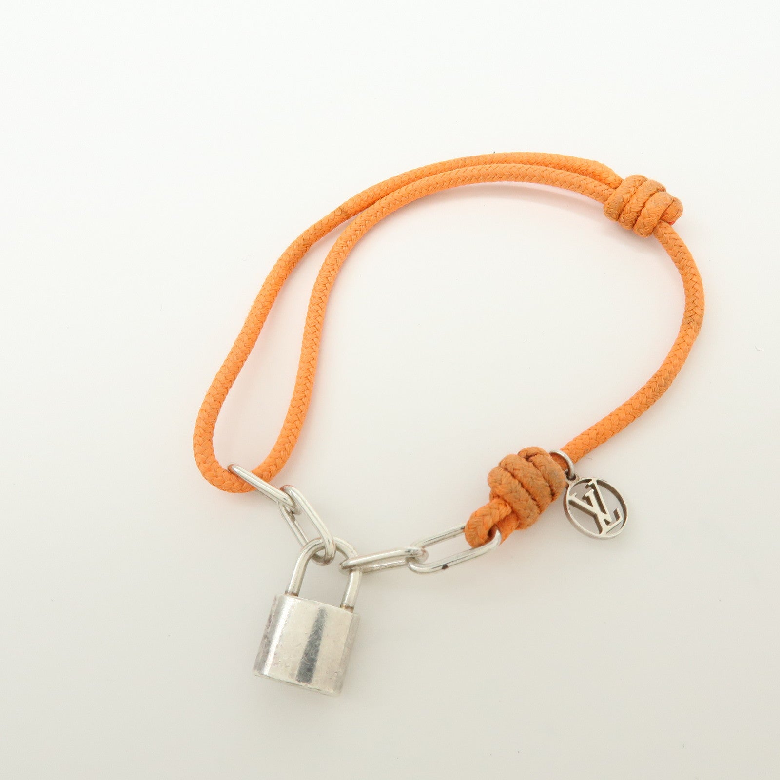 Louis Vuitton Silver Lockit Virgil Abloh Bracelet Orange Q95865
