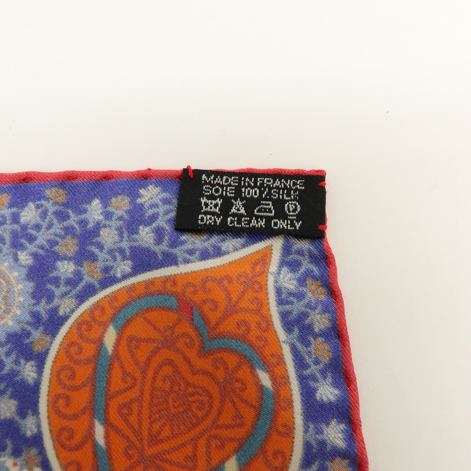 HERMES Carre 45 Silk 100% LArbre devie Scarf Blue Red Muticolor