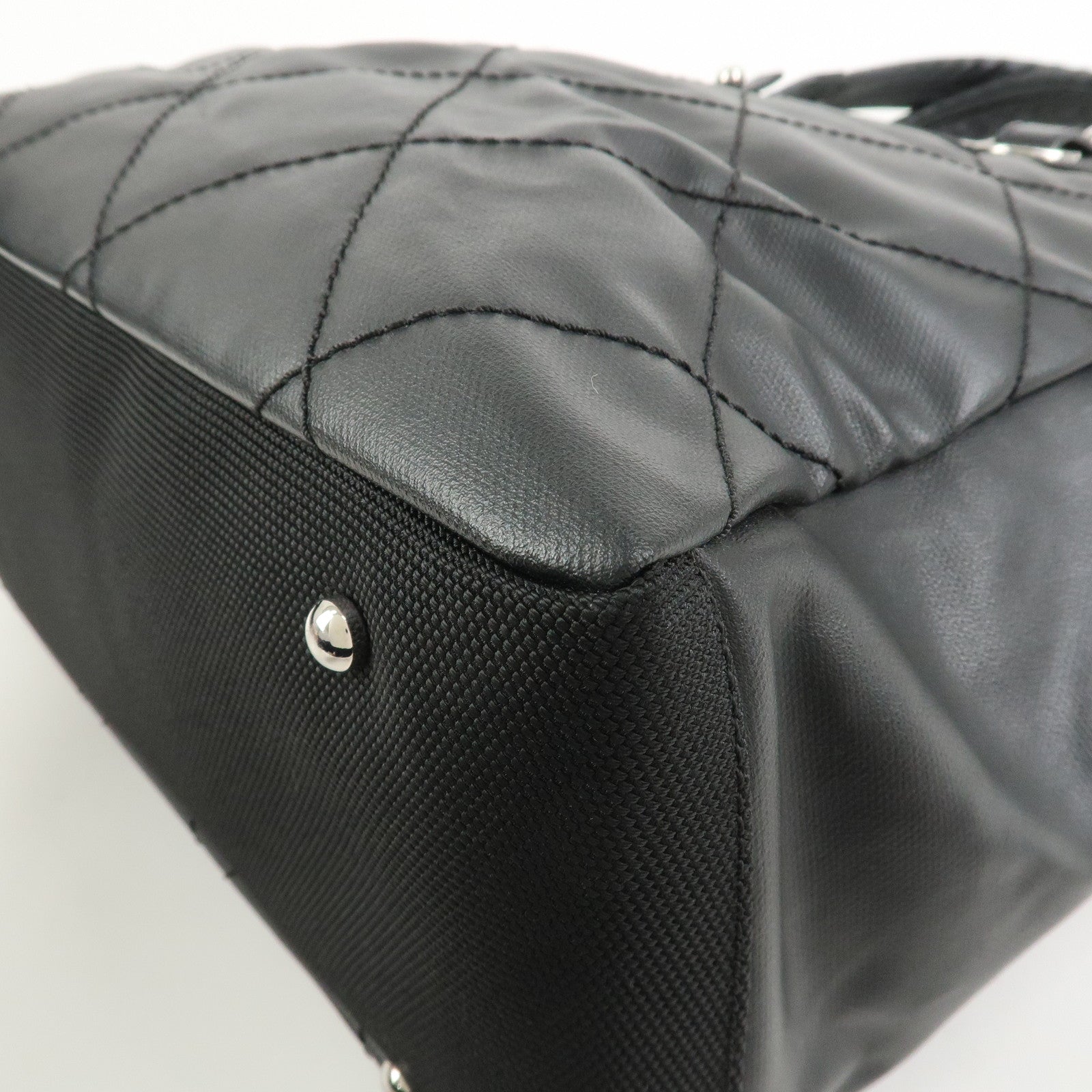 CHANEL Paris Biarritz Tote Bag Hand Bag MM Black A34209