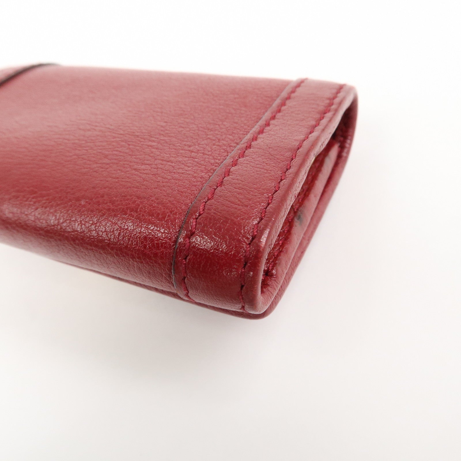 GUCCI GG Marmont Bamboo Leather 6 Key Rings Key Case Red 658636